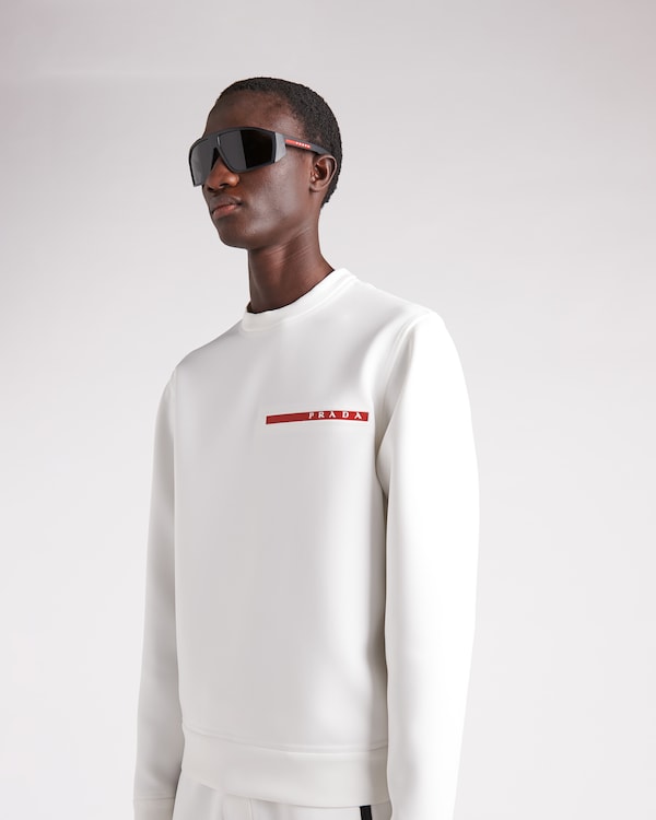 Sweatshirt aus Funktionsgewebe - Weiss Sweatshirt aus Funktionsgewebe - Weiss