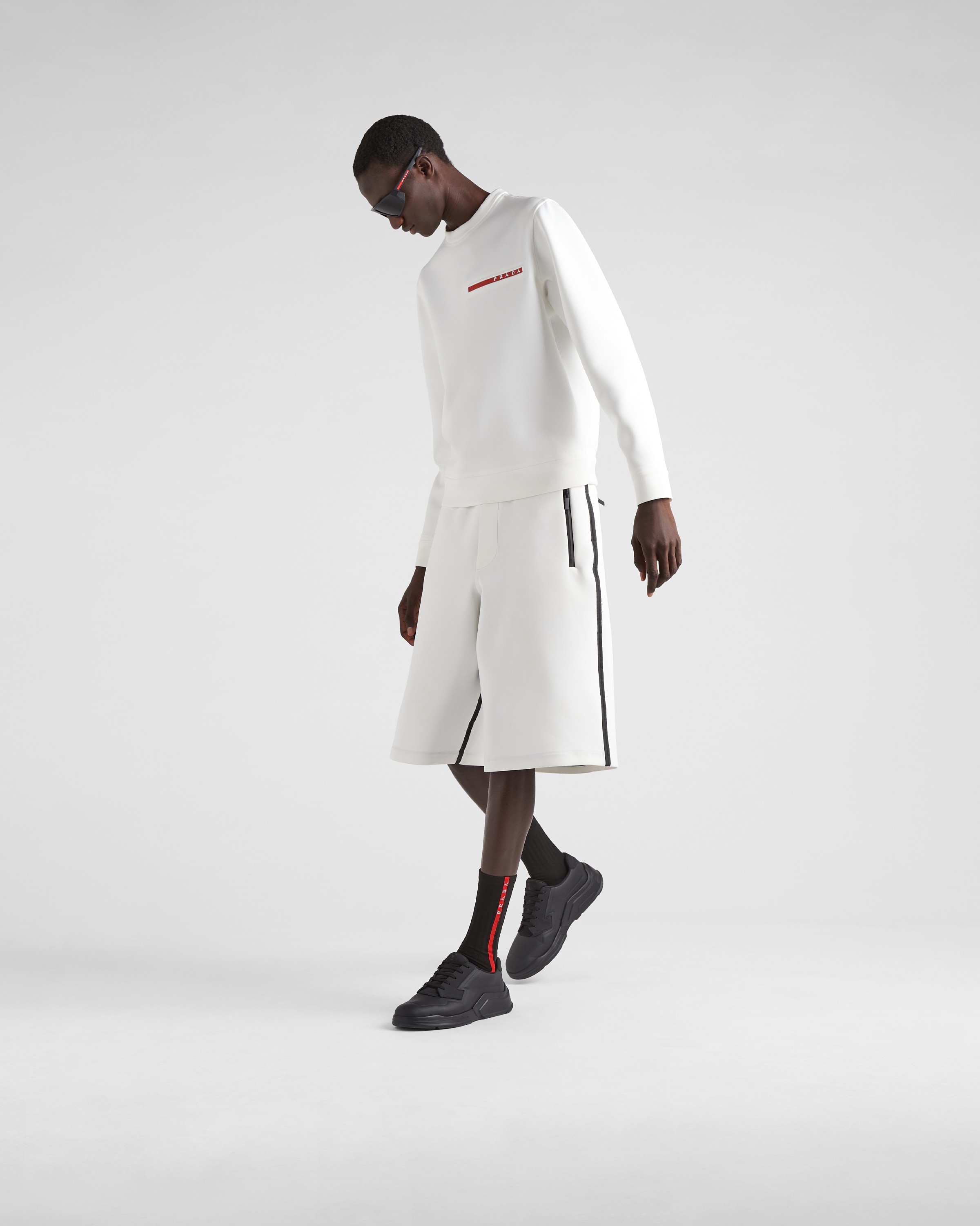 White Technical fabric sweatshirt | PRADA - United States