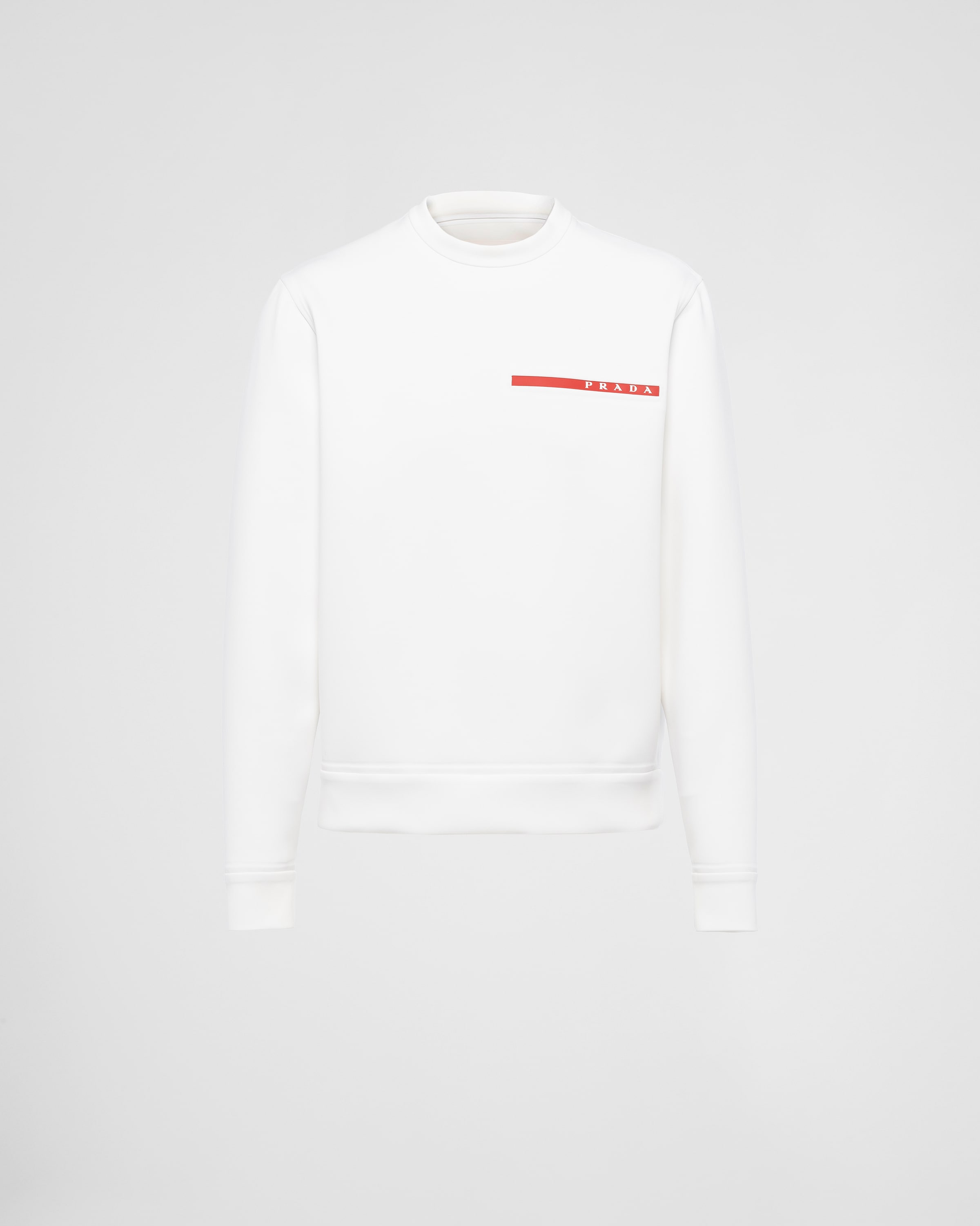 White Recycled Double Jersey Sweatshirt | PRADA