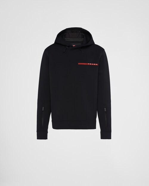 Black Recycled double jersey sweatshirt | Prada