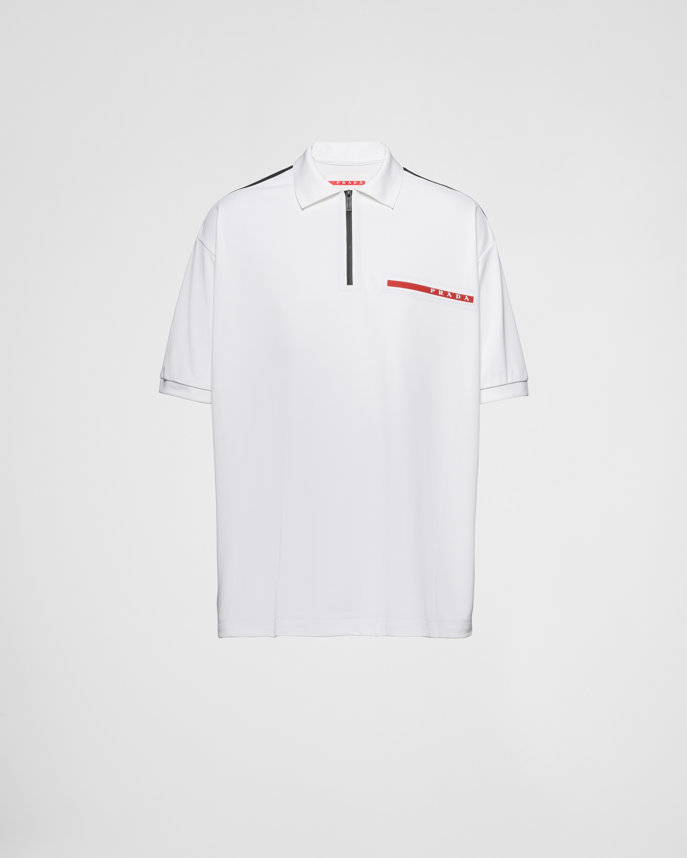 White Piqué polo shirt | Prada