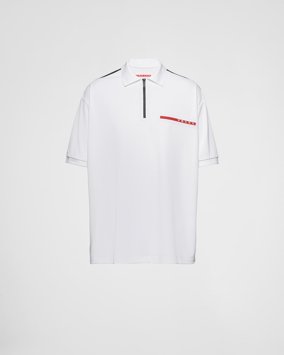 White Piqué Polo Shirt PRADA