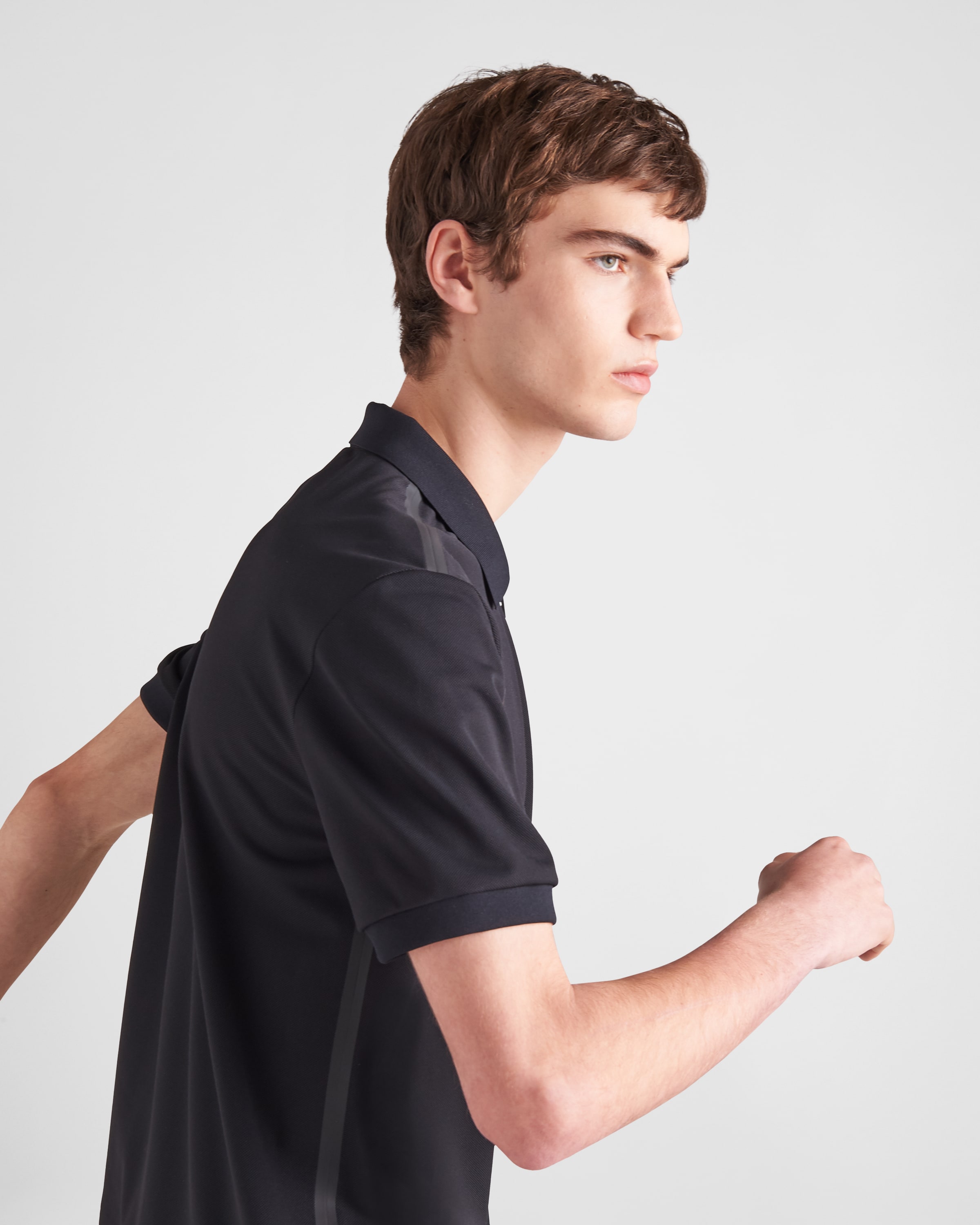 Black Piqué polo shirt | PRADA