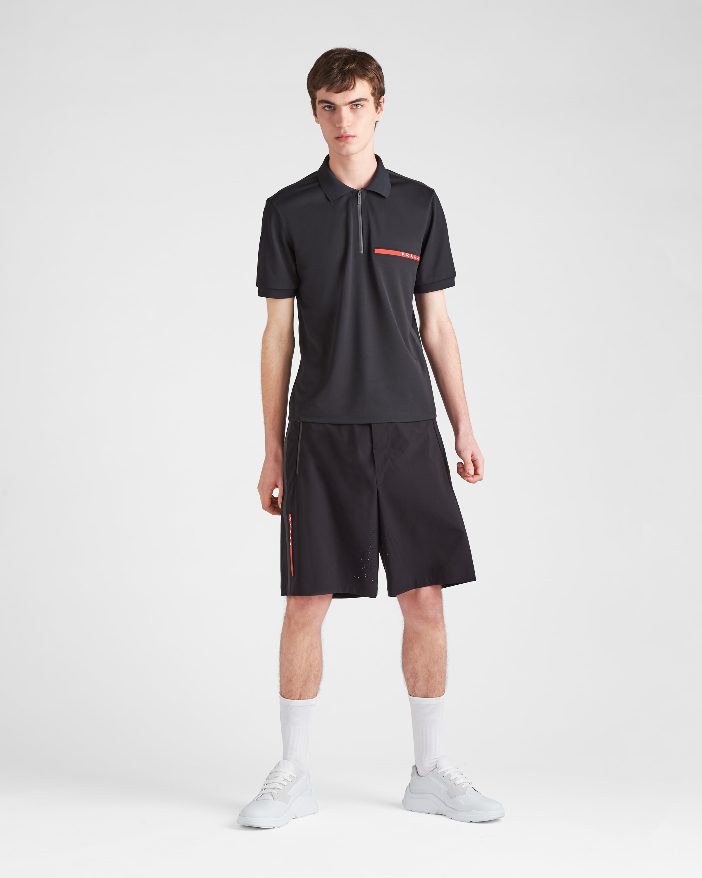 Prada pique polo shirt best sale