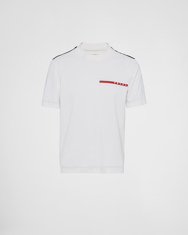 商品画像：Prada Re-Nylon Panelled T-shirt | Black | FARFETCH 3