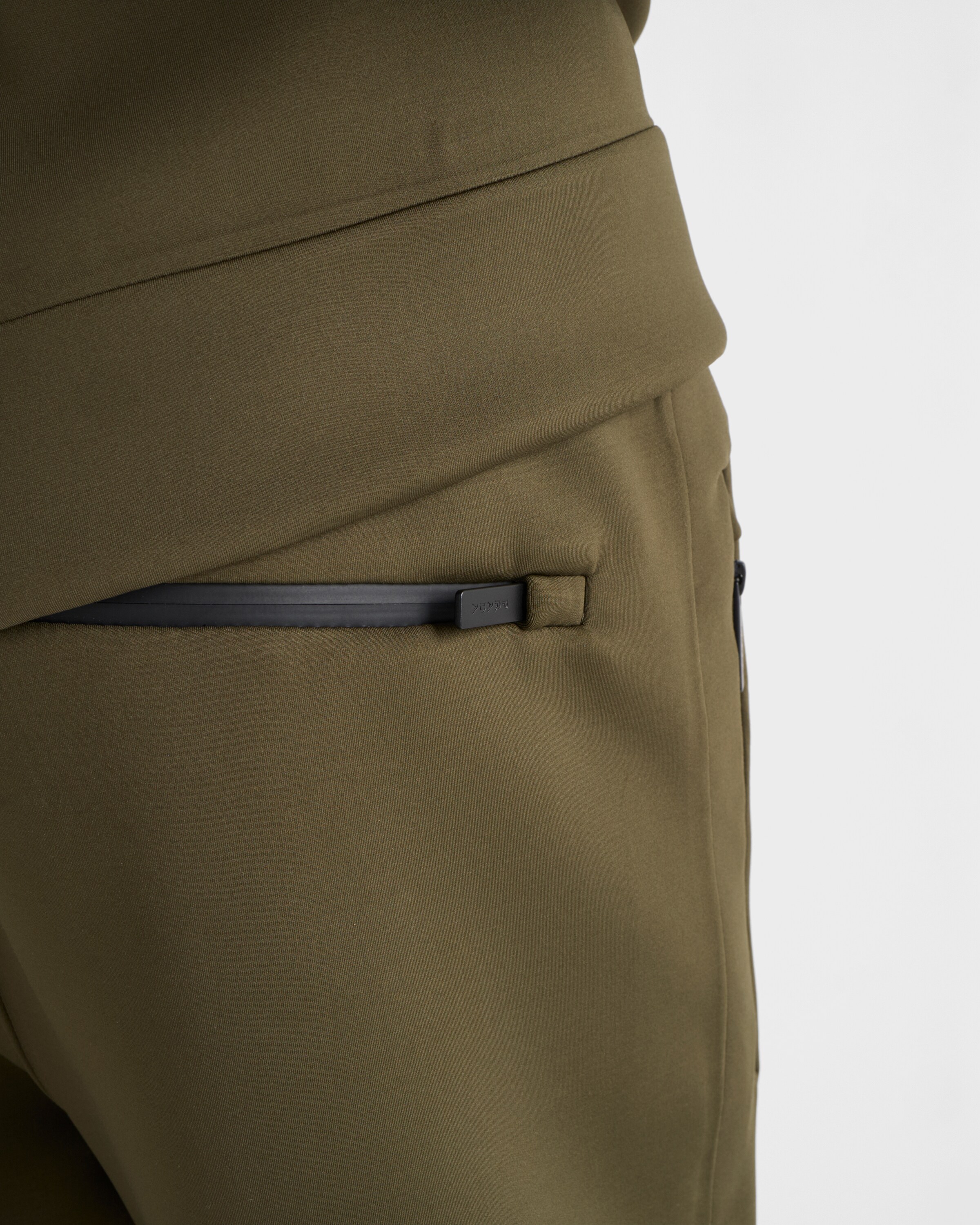 Military Green Technical Fabric Joggers With Heat-sealed Taped