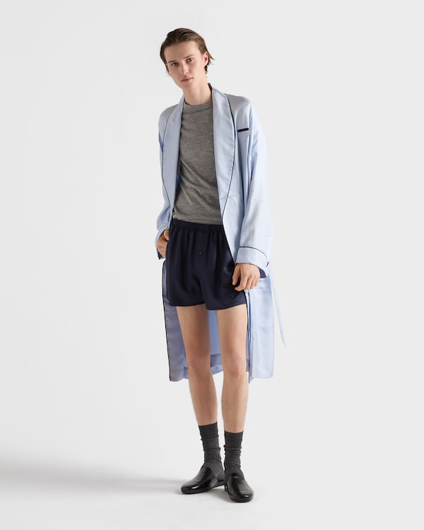 Silk boxer shorts - Navy Silk boxer shorts - Navy