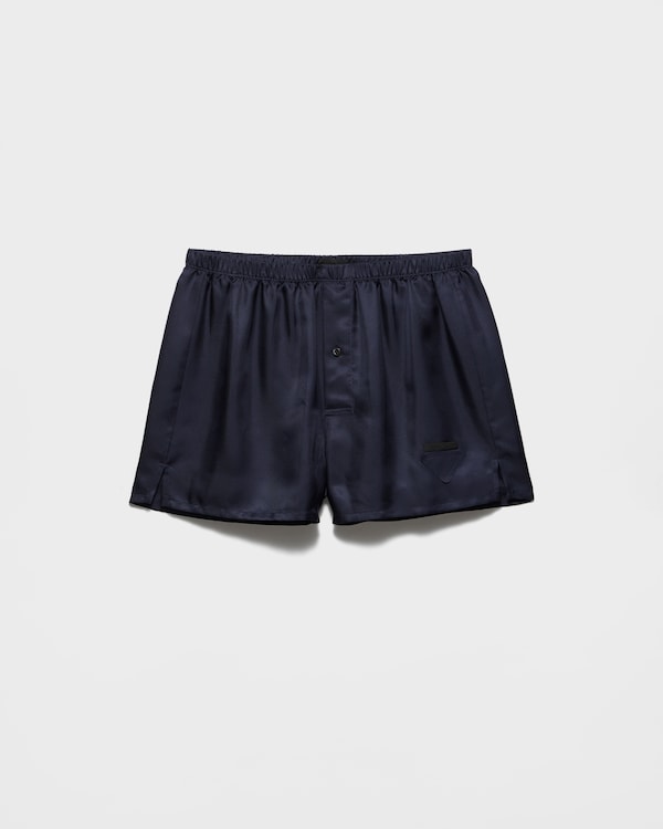 Silk boxer shorts - Navy Silk boxer shorts - Navy