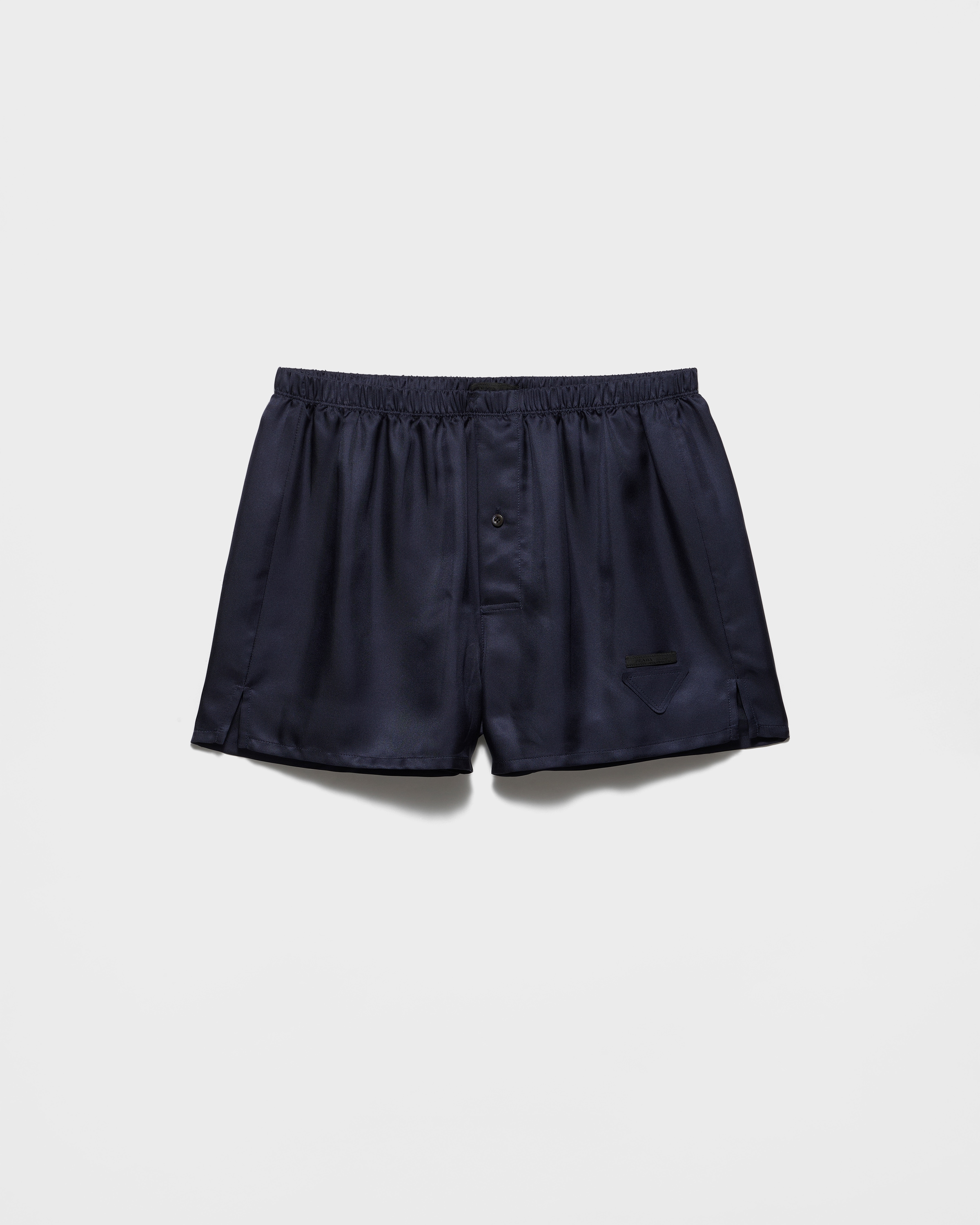 Prada Boxer In Seta, Uomo, Blu, Taglia 6