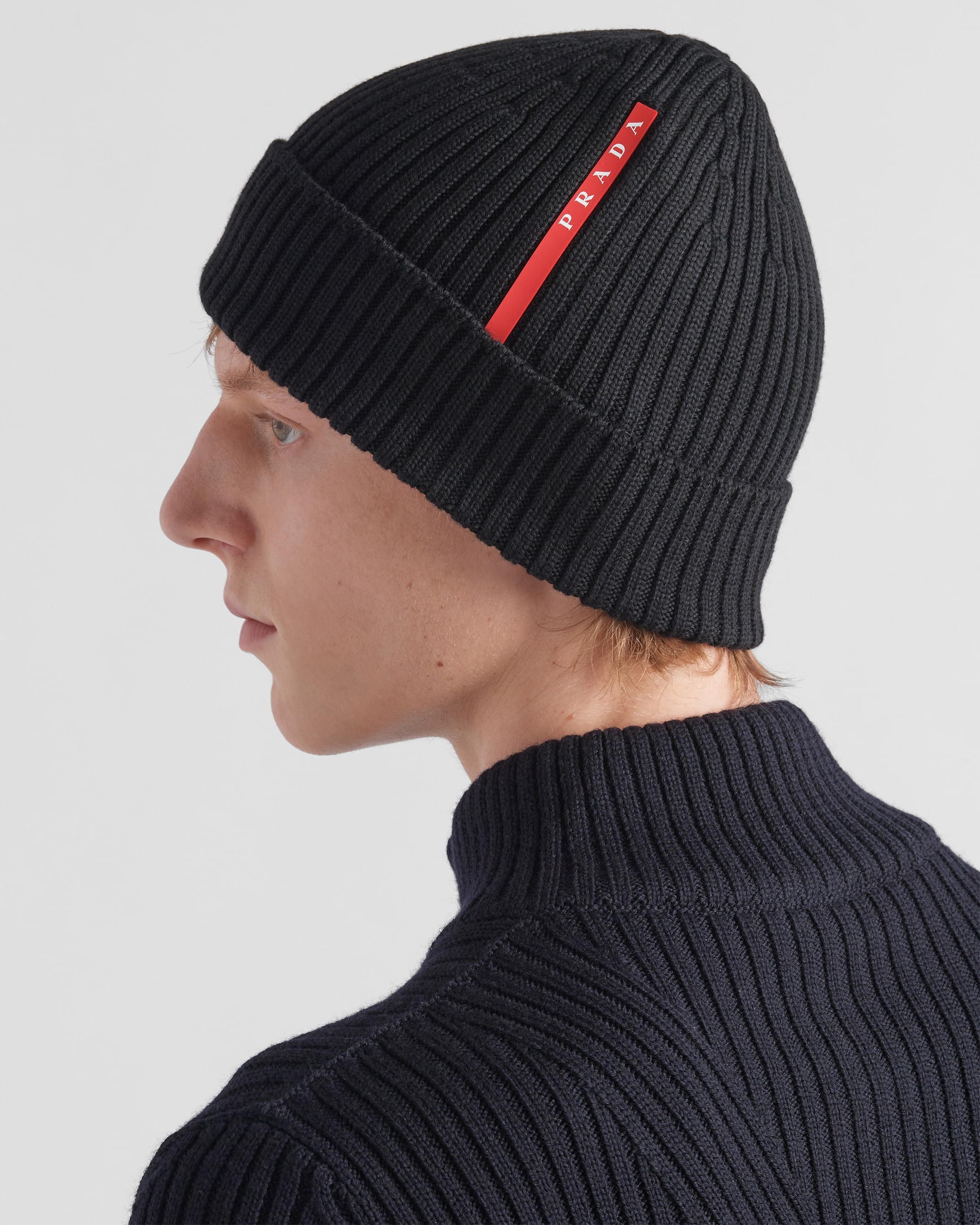 Black Wool Beanie PRADA
