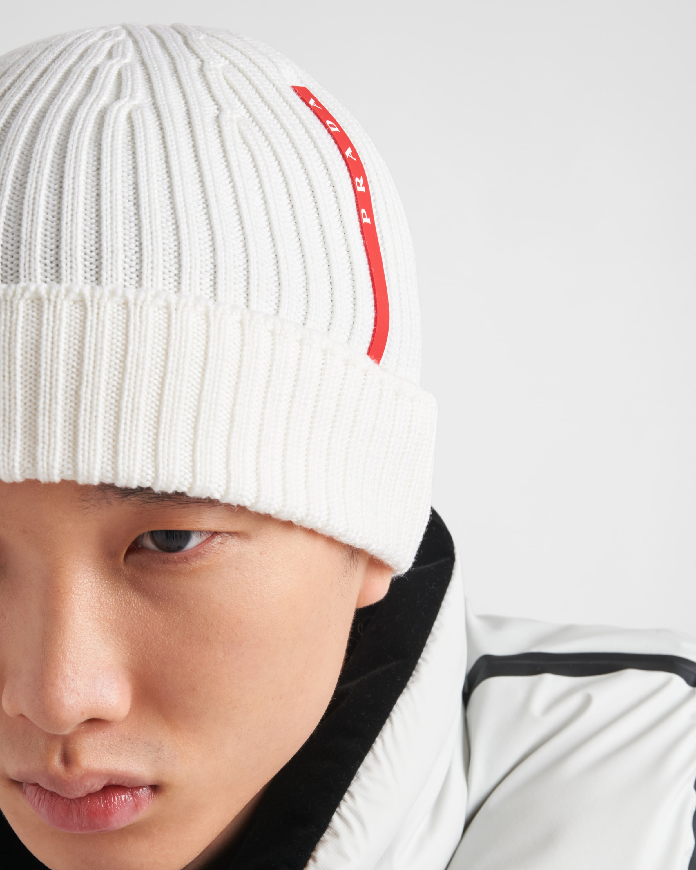 White Wool Beanie PRADA