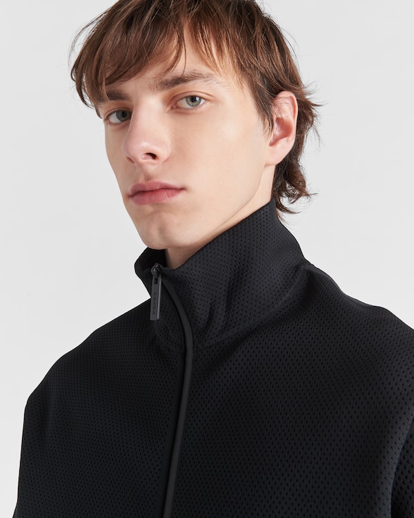 Techno knit turtleneck zip-up sweatshirt Techno knit turtleneck zip-up sweatshirt