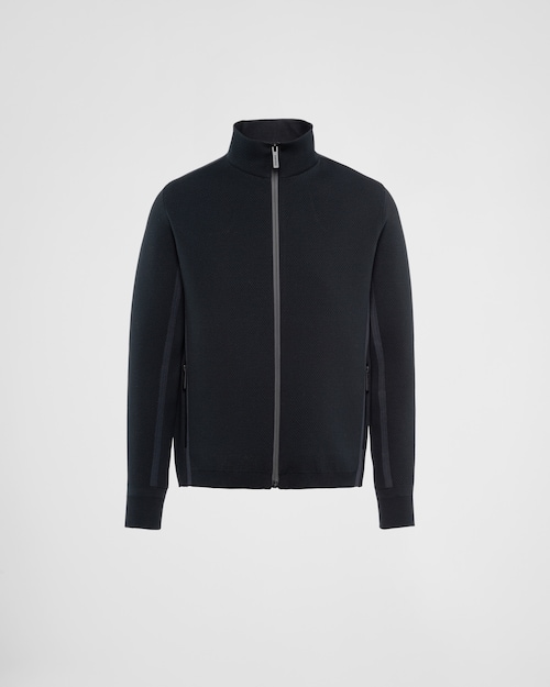 Prada Techno Knit 拉链式高领运动衫 1