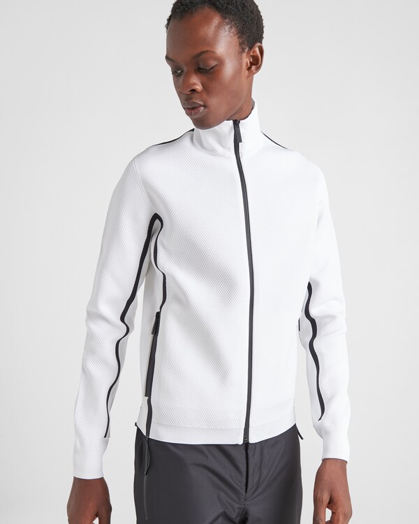 Techno knit turtleneck zip-up sweatshirt Techno knit turtleneck zip-up sweatshirt