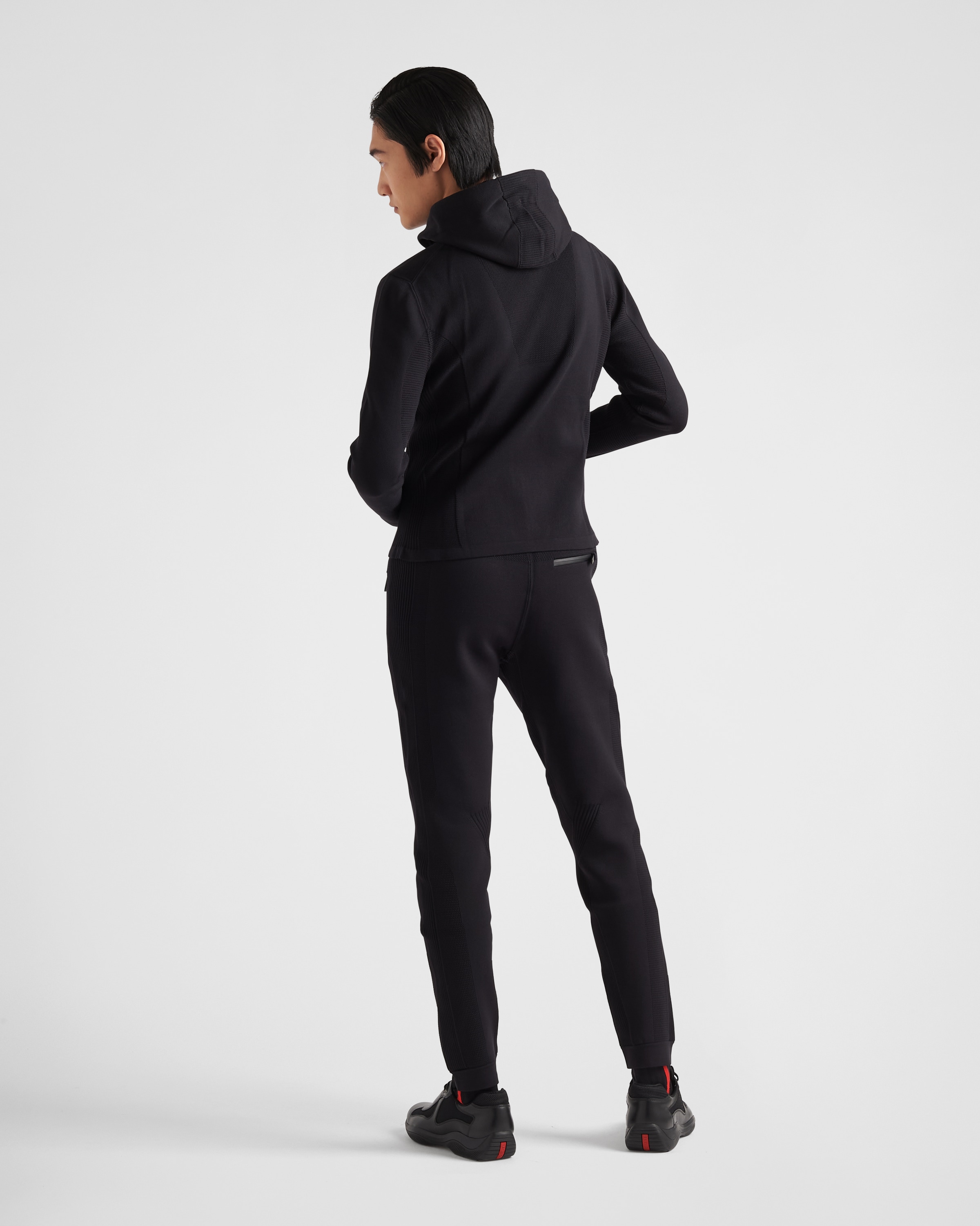 Black Technical fabric hoodie | PRADA