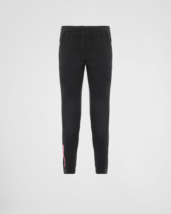 Black Piqué pants with tape seams | PRADA Black Piqué pants with tape seams | PRADA