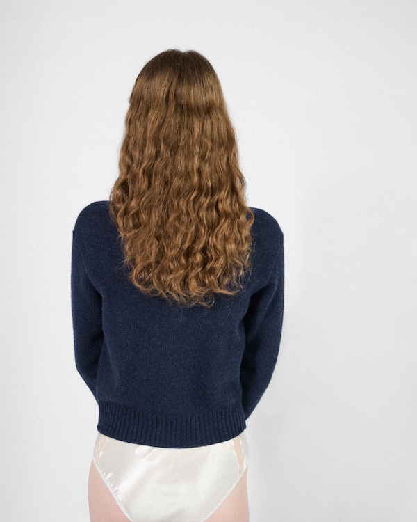 Lace-trimmed satin panty - White Lace-trimmed satin panty - White