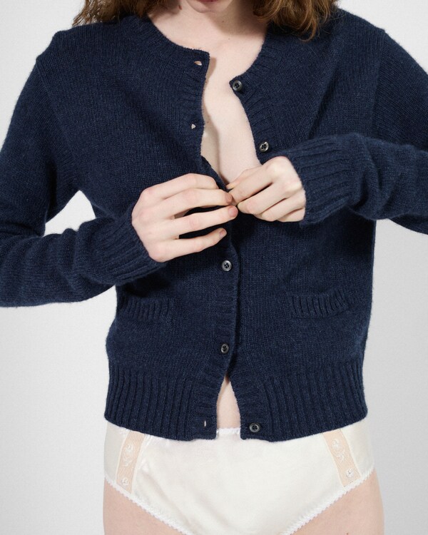 Lace-trimmed satin panty - White Lace-trimmed satin panty - White