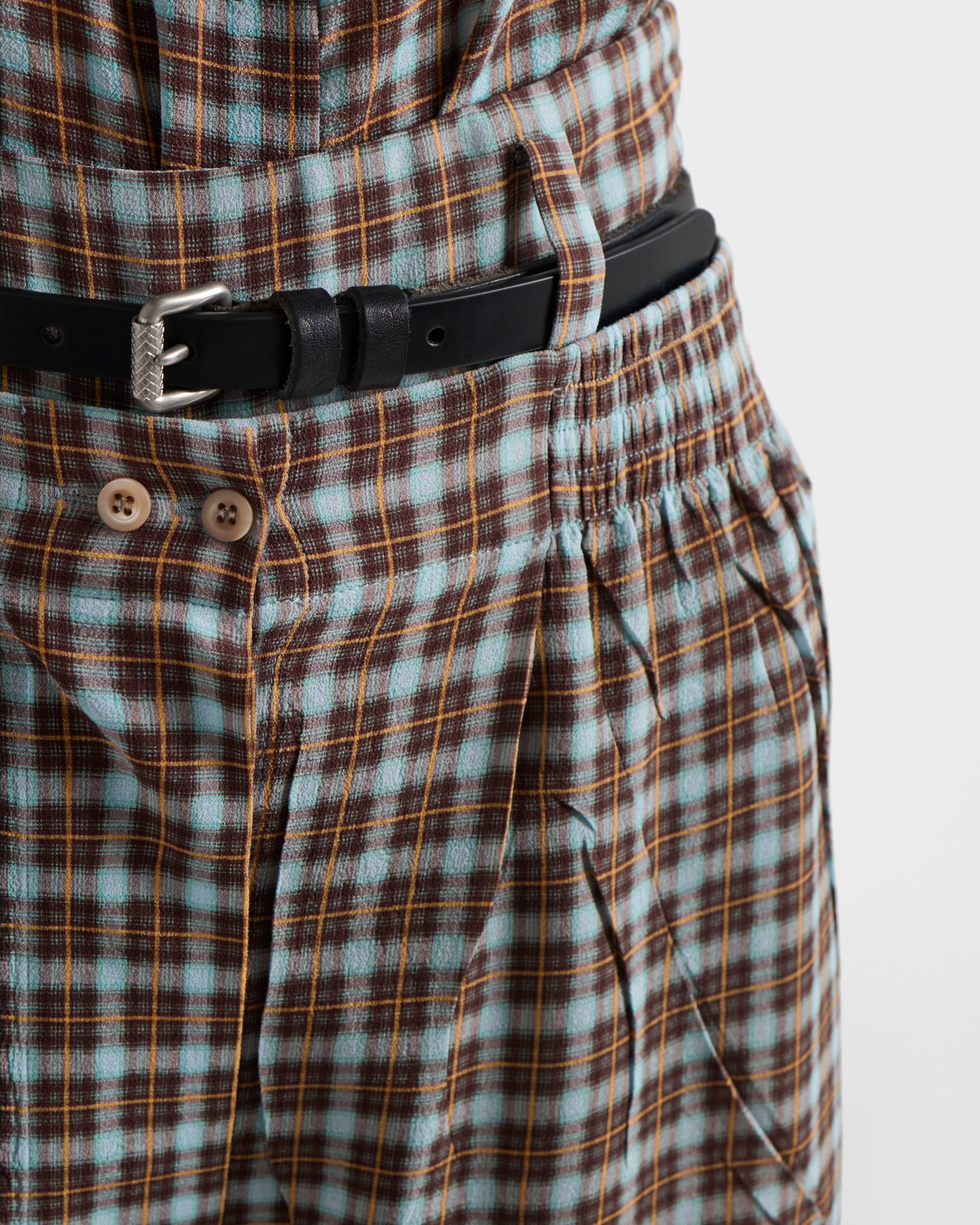 Prada Checked Georgette Shorts In Black