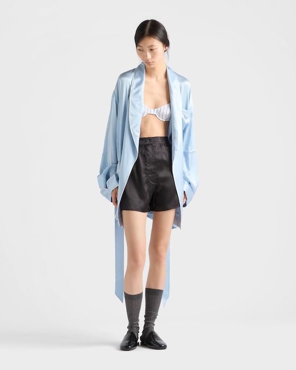 ヴィンテージ風サテン ショートパンツ - ブラック ヴィンテージ風サテン ショートパンツ - ブラック