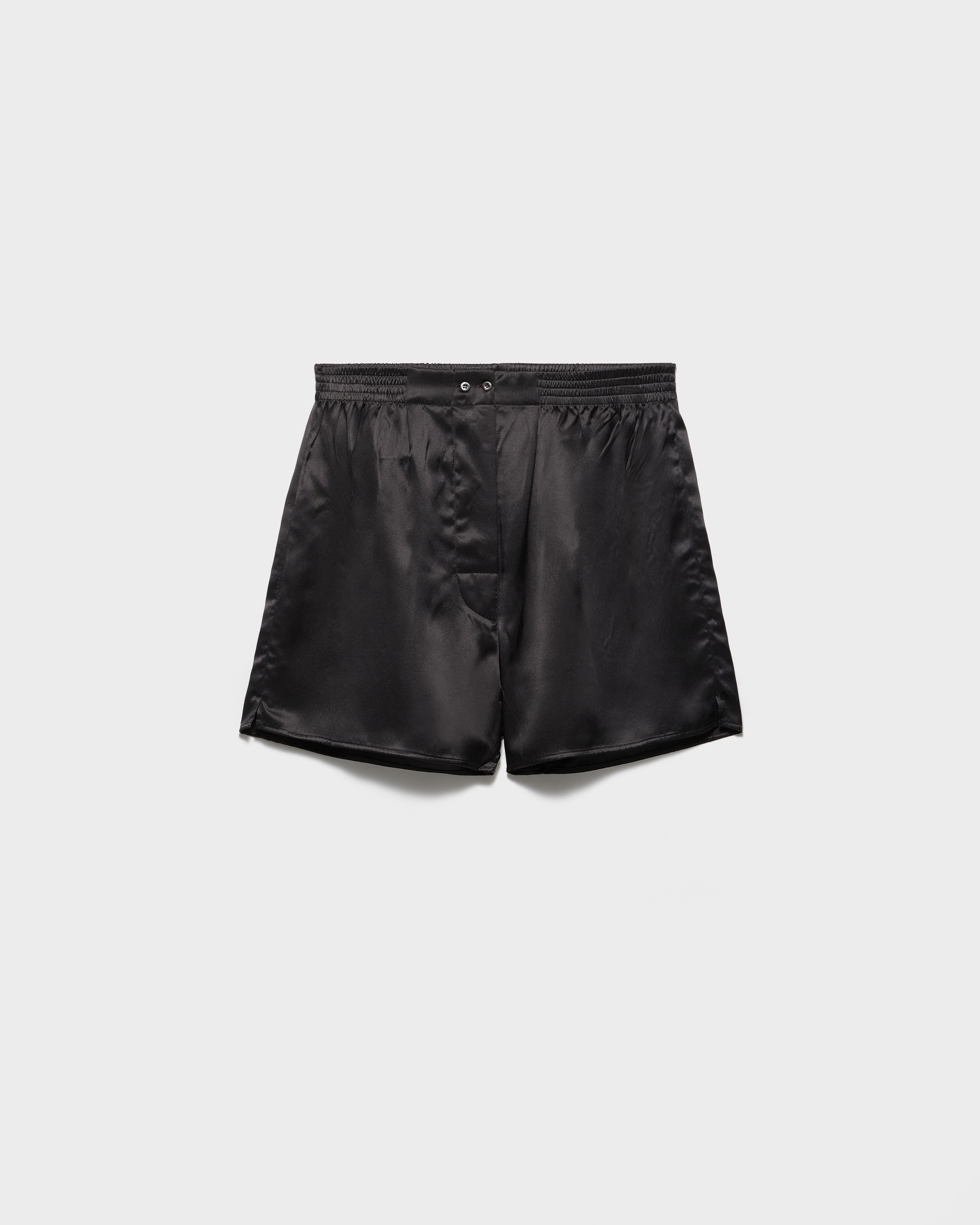 Black Vintage-look satin shorts | PRADA - Japan