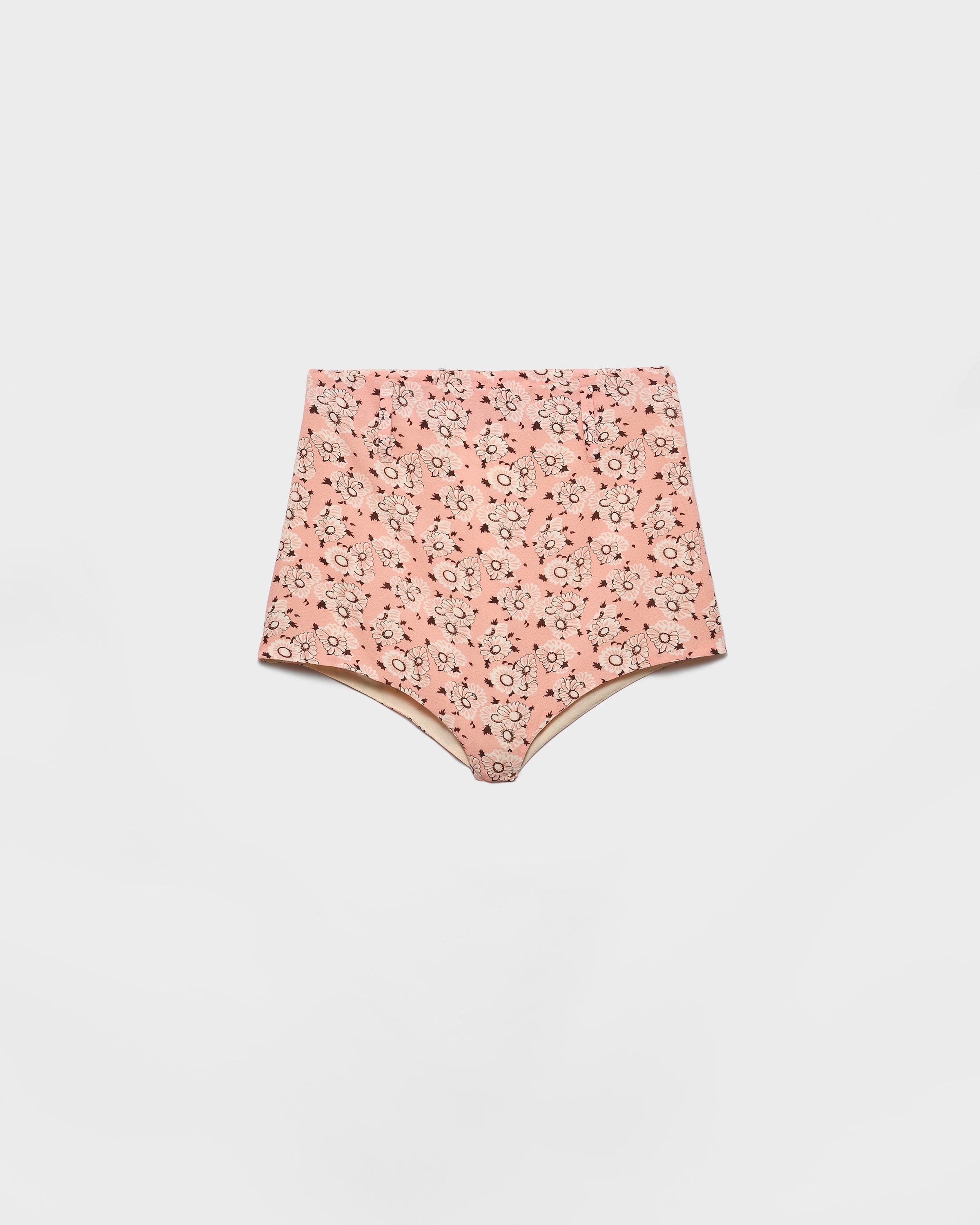 Prada Floral Print Georgette Brief In Pink