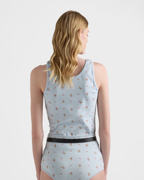 Floral print elasticized cotton panties - Sky Blue Floral print elasticized cotton panties - Sky Blue