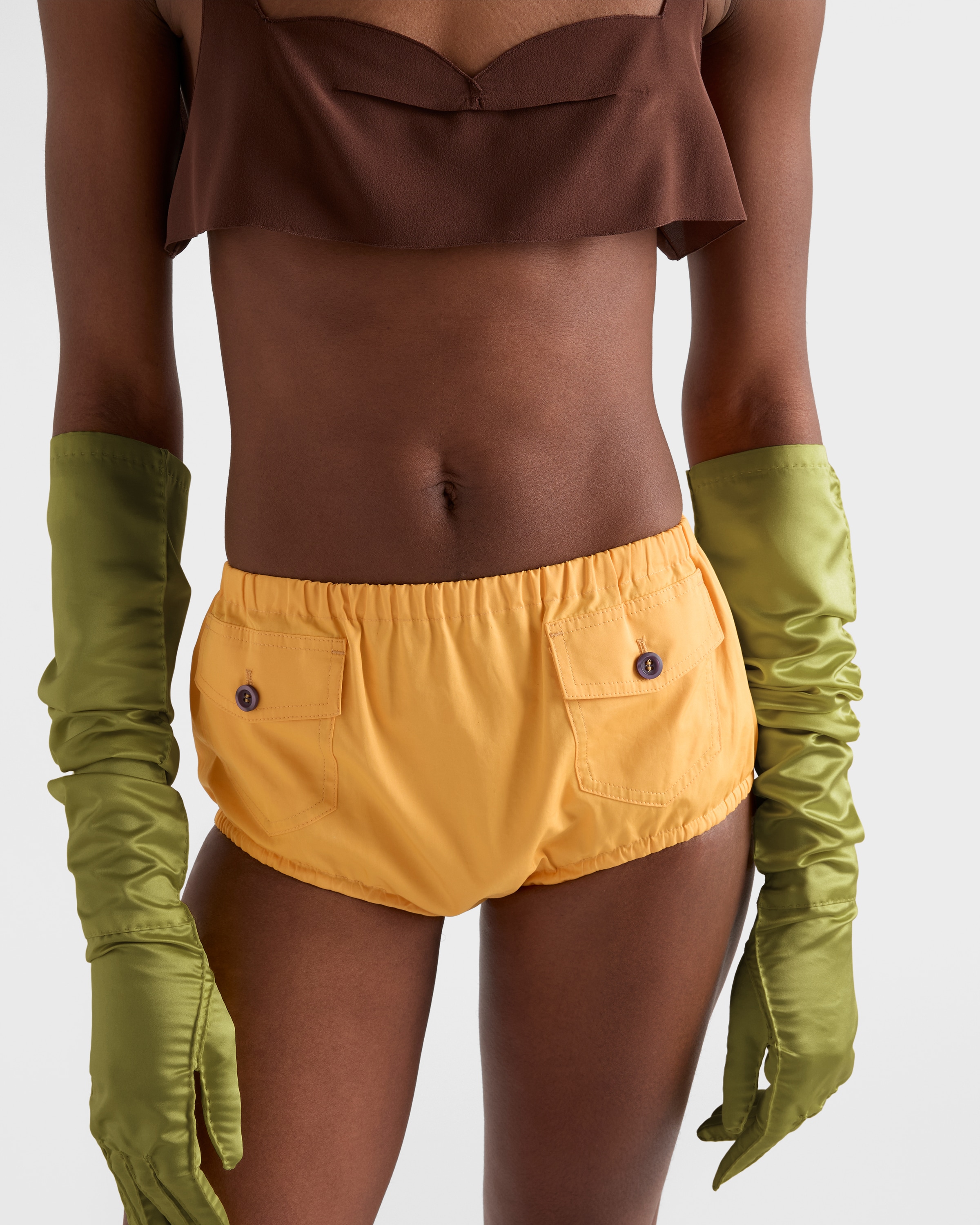 Yellow Poplin shorts | PRADA - Brazil