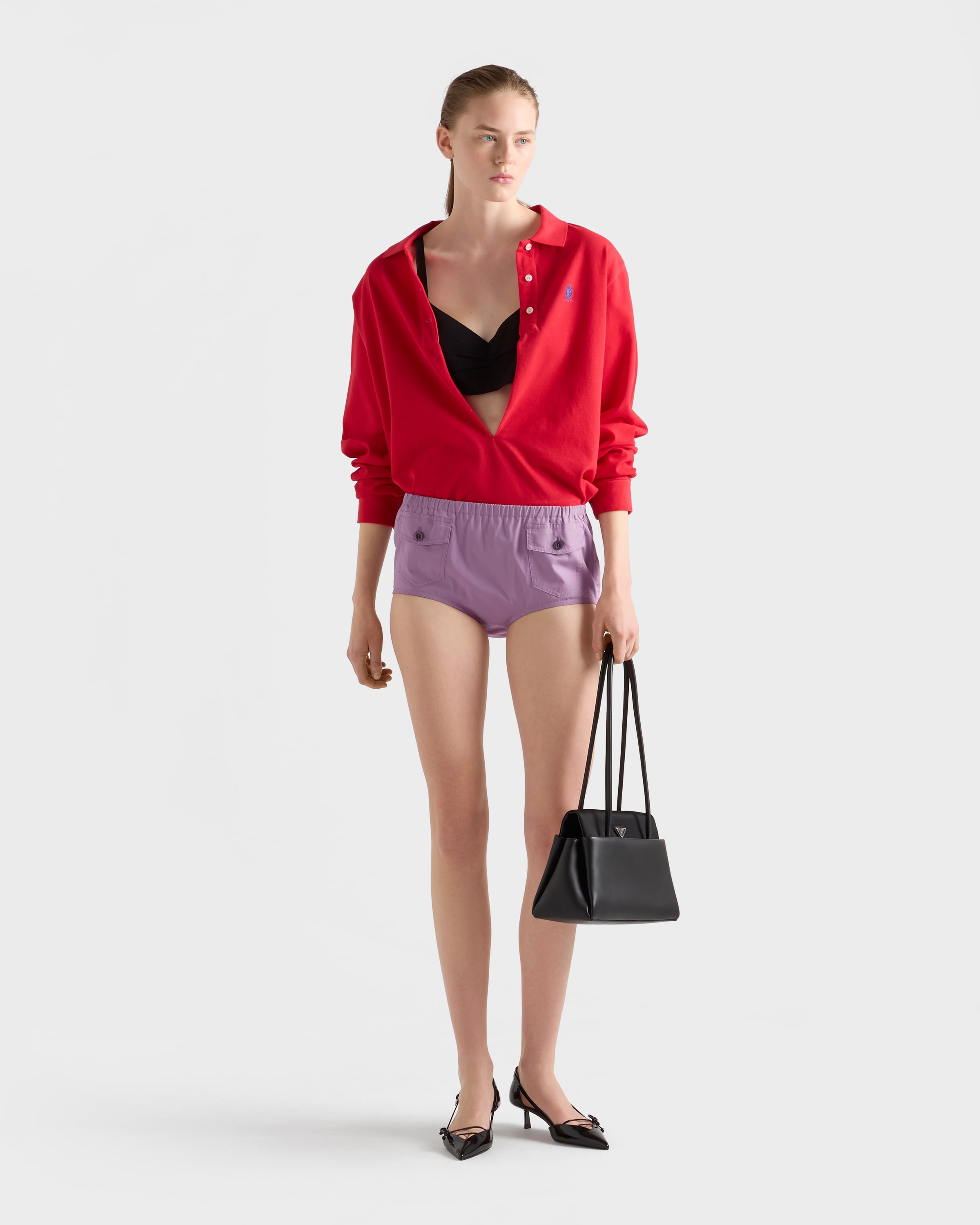 Lilac Poplin shorts | PRADA - United States