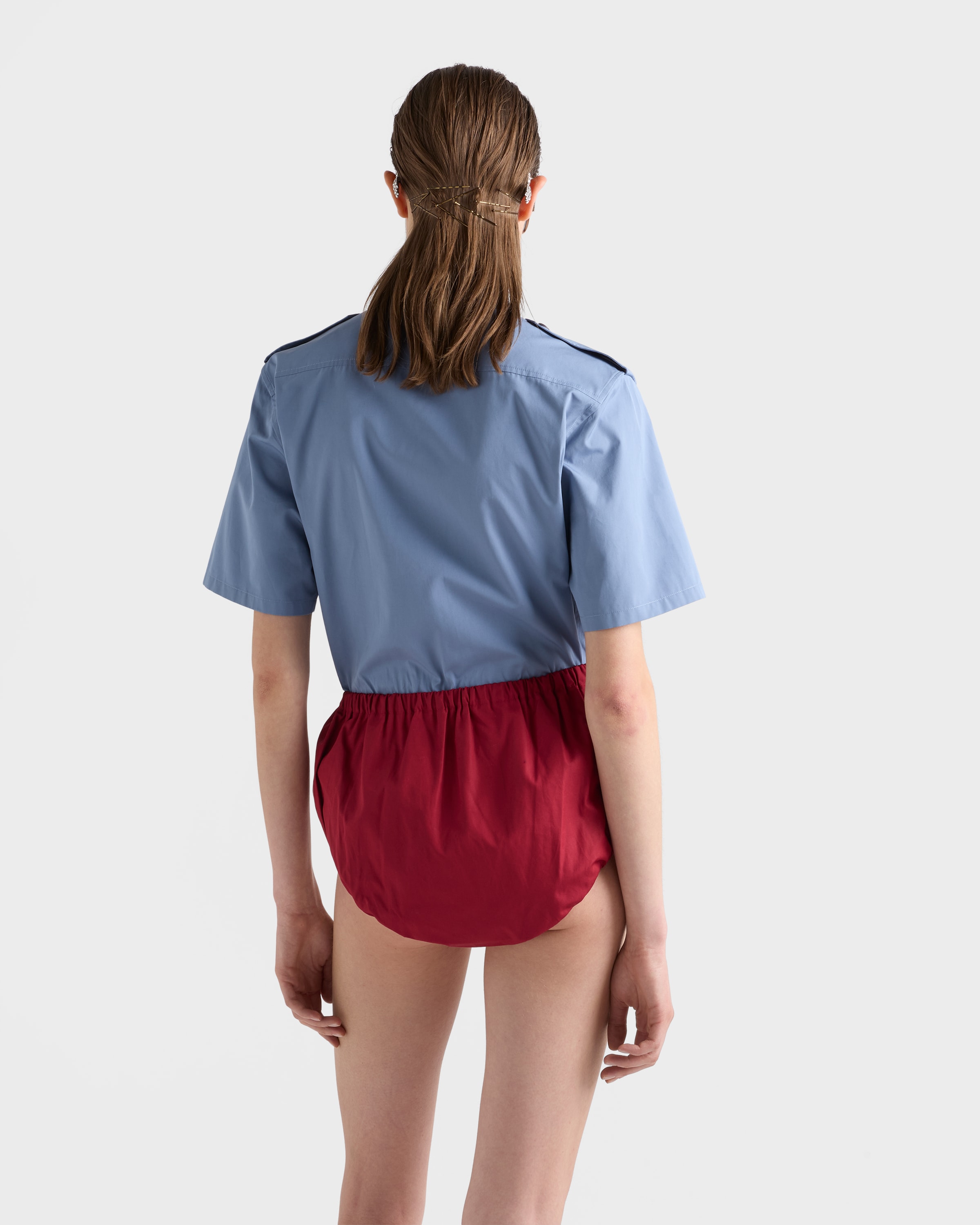 Ruby Red Poplin shorts | PRADA - United States