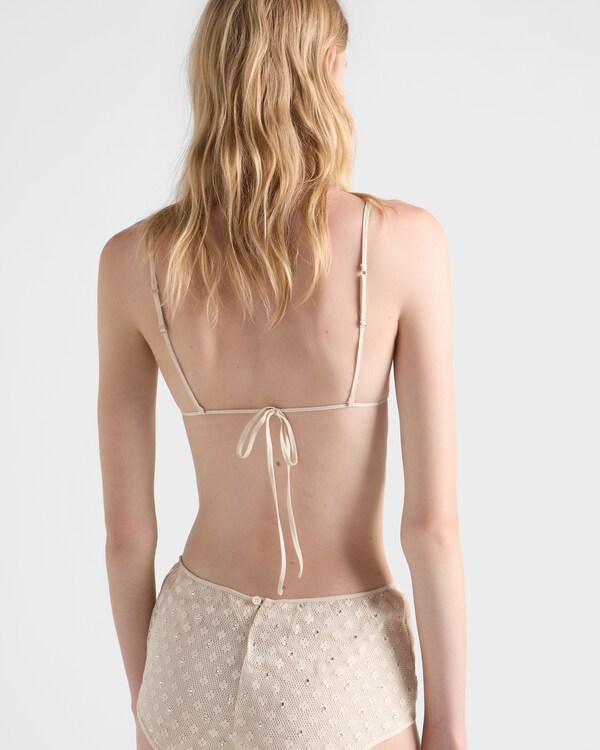 Culotte bordée de dentelle avec strass - Naturel Culotte bordée de dentelle avec strass - Naturel