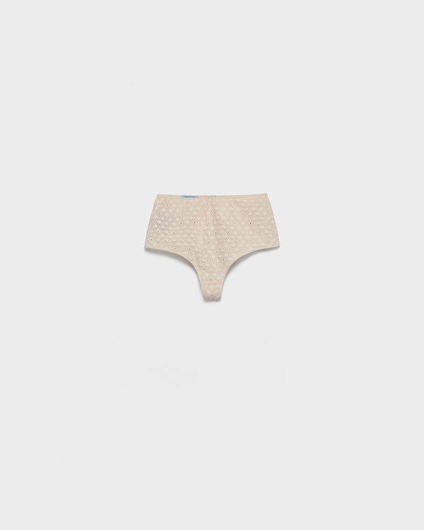 Culotte bordée de dentelle avec strass - Naturel Culotte bordée de dentelle avec strass - Naturel