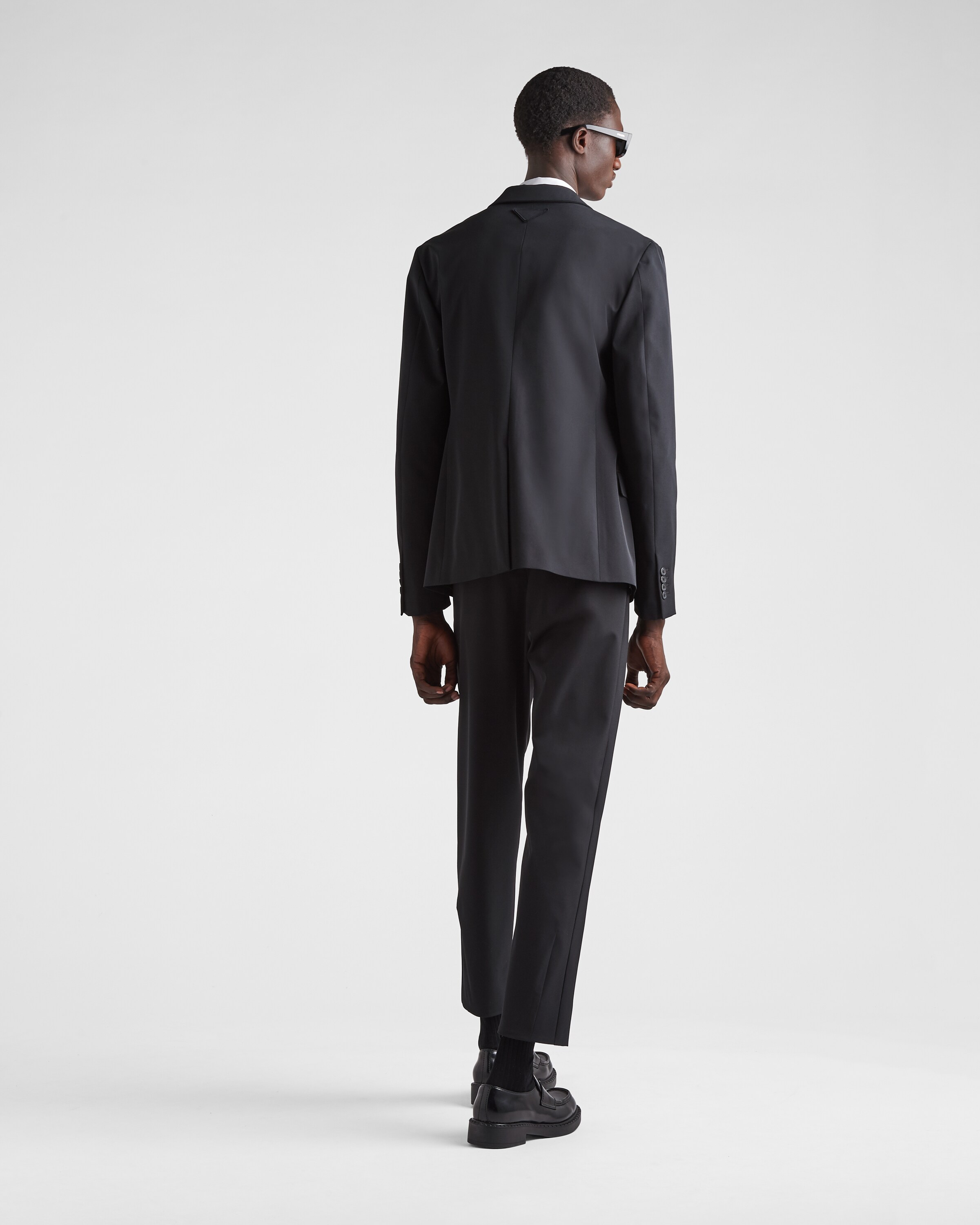 Black Stretch Technical Fabric Pants PRADA
