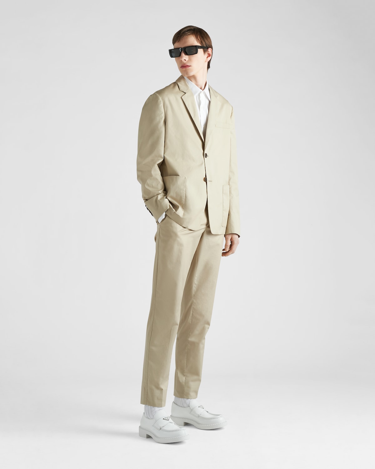 Prada Blue Cotton Casual Pants main image 0