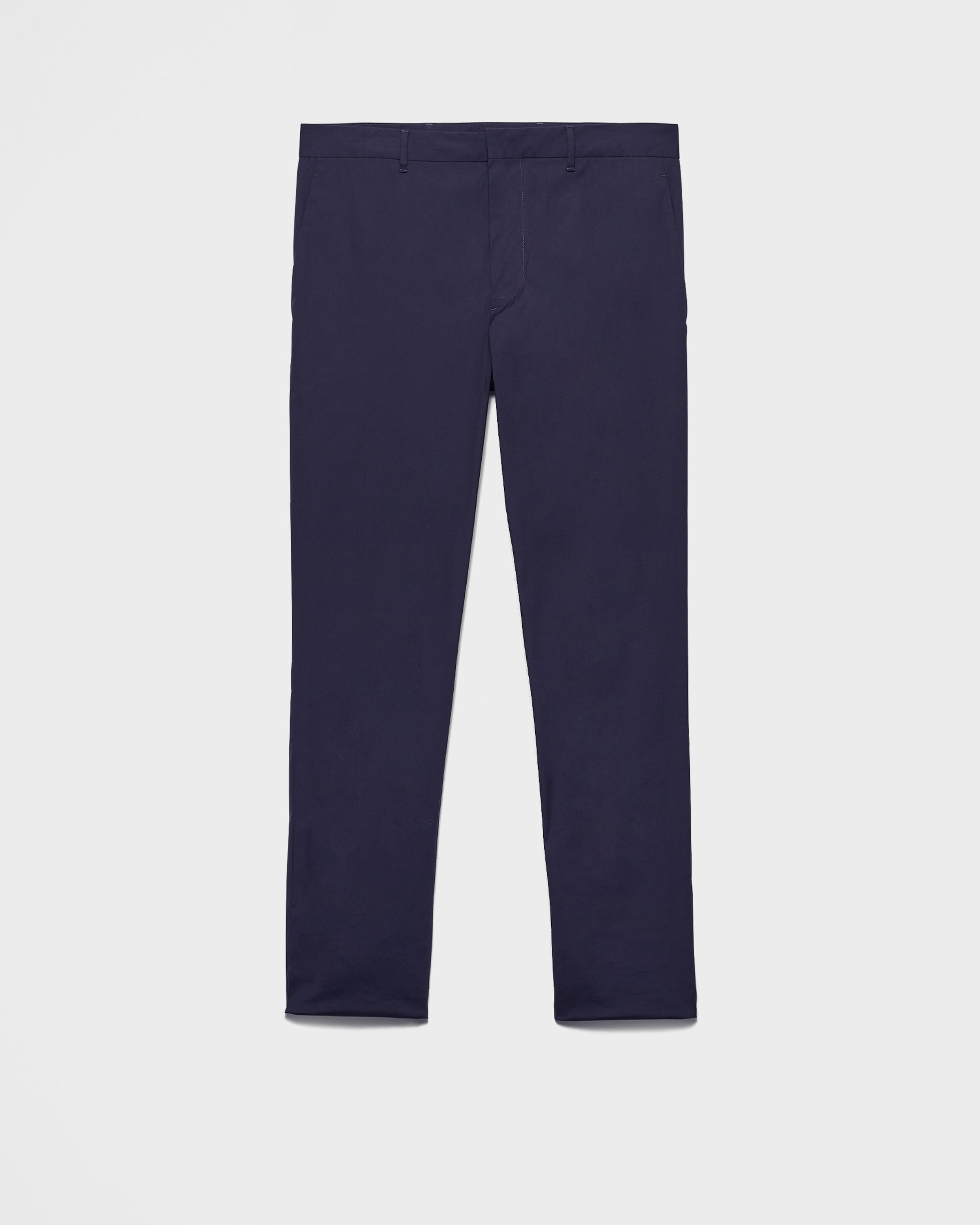 Shop Prada Stretch Poplin Pants In Ink Blue