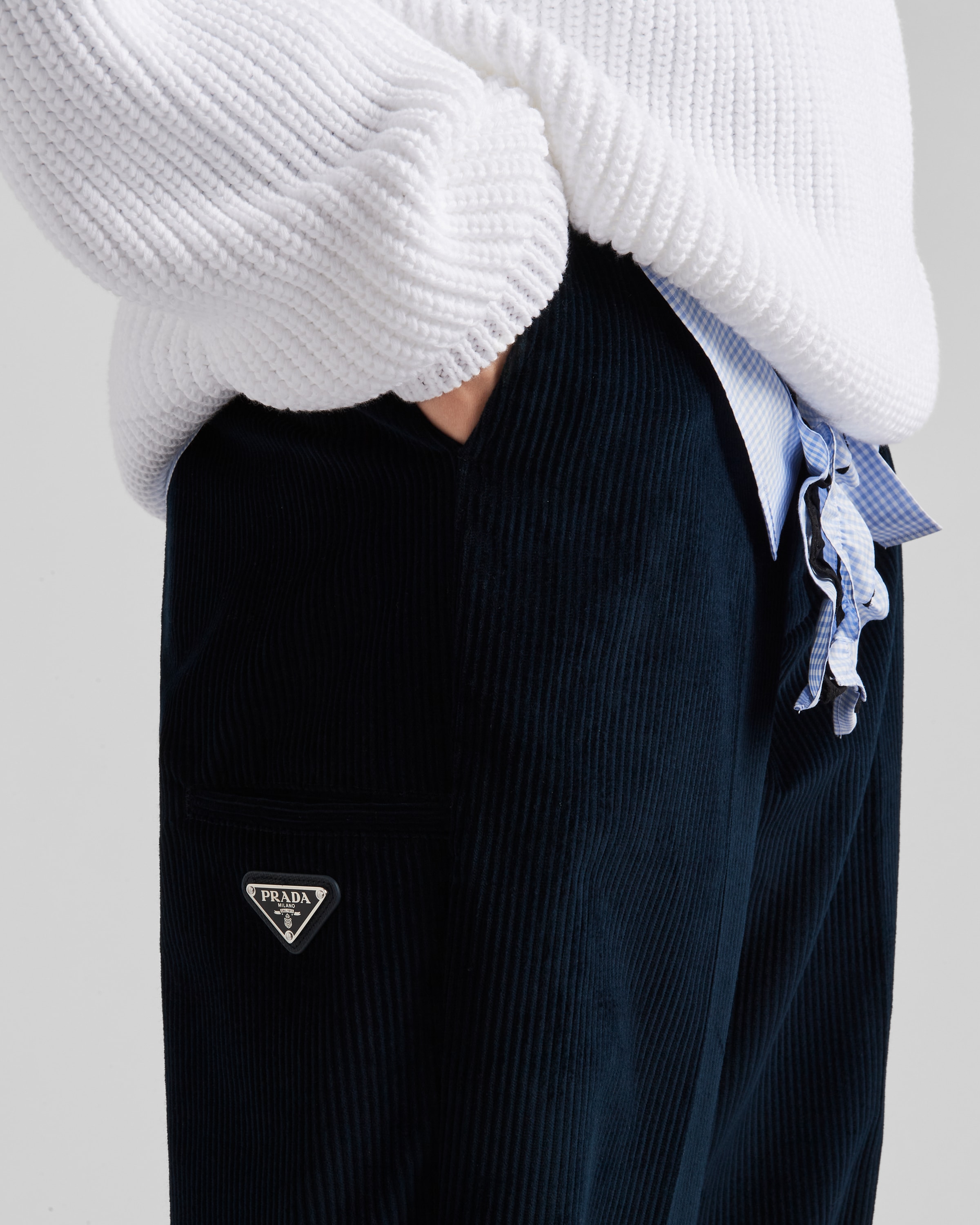 Blue Corduroy Pants PRADA