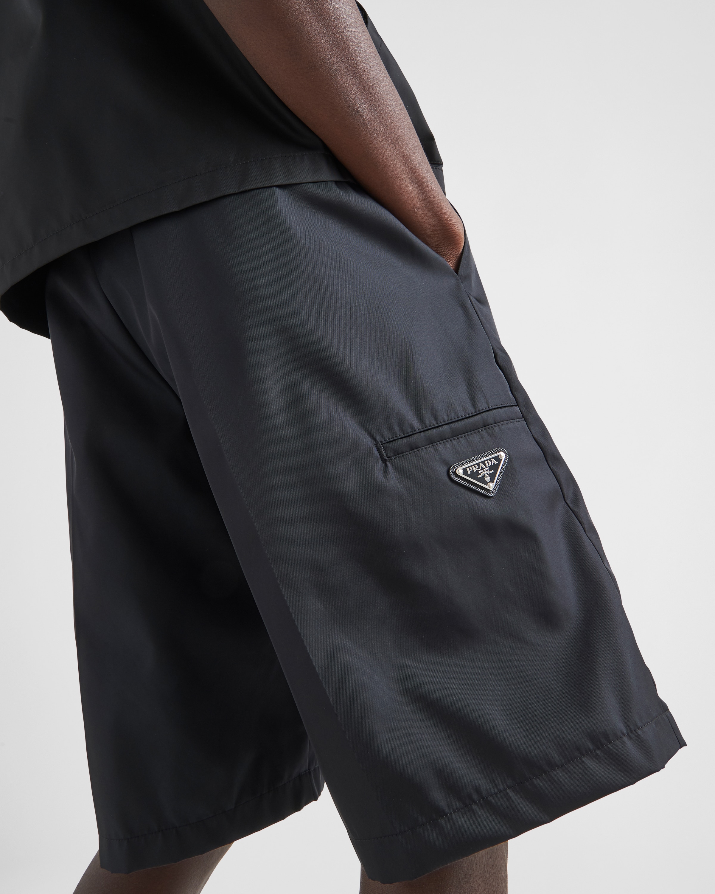 Black Re-nylon Bermudas | PRADA - United States