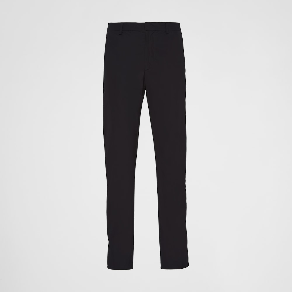 Instituut tyfoon Omgaan Black Technical poplin pants | Prada