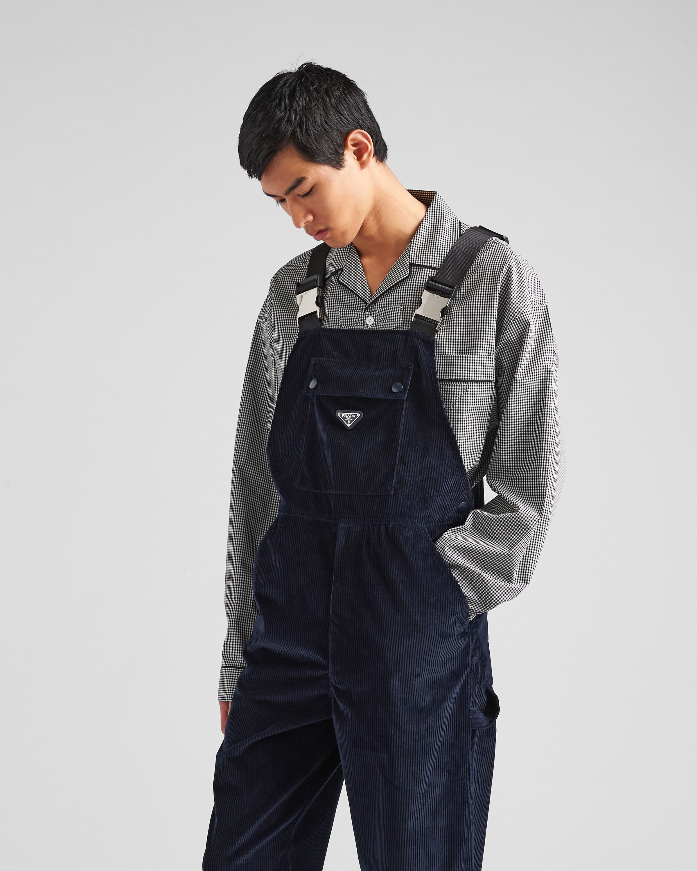 Blue Corduroy overalls | Prada