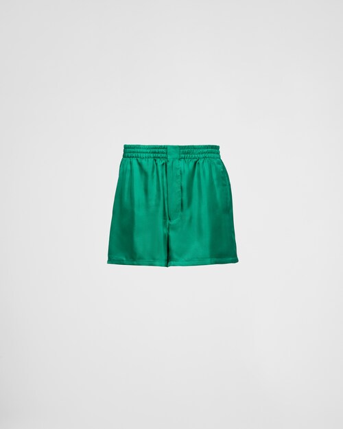 Shorts in seta Smeraldo | Prada