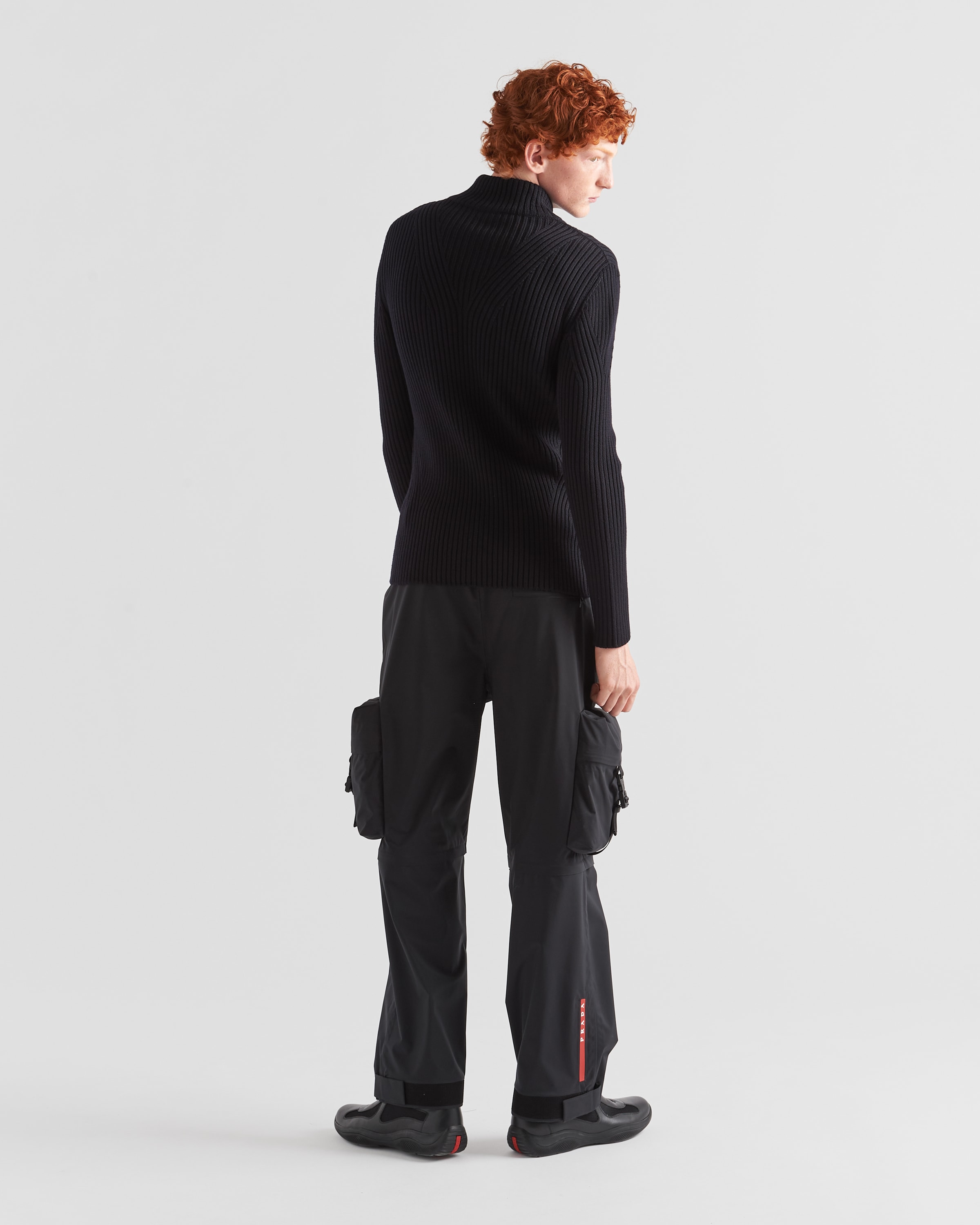 Black Technical Fabric Modular Pants | PRADA