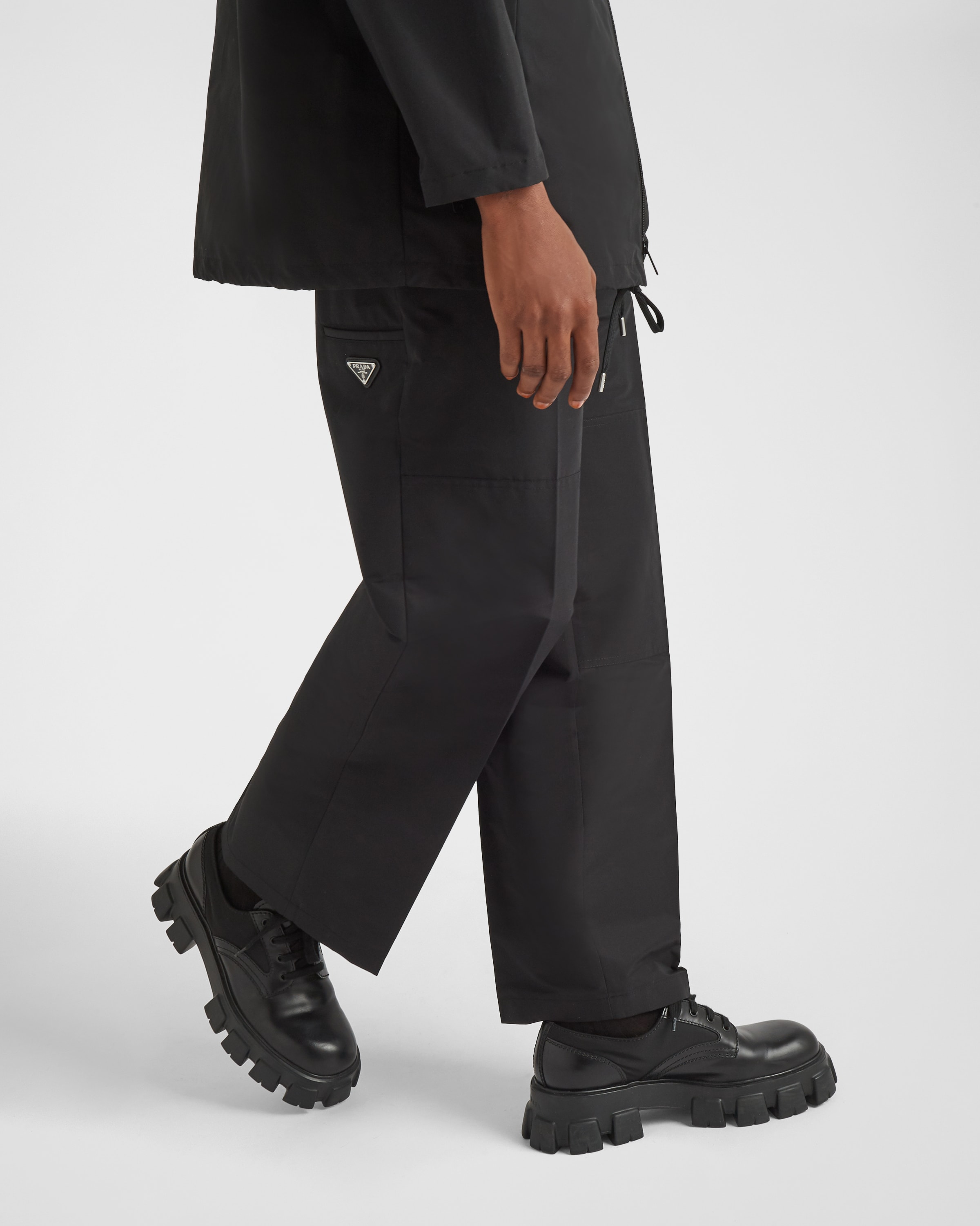 Black Cotton Pants PRADA