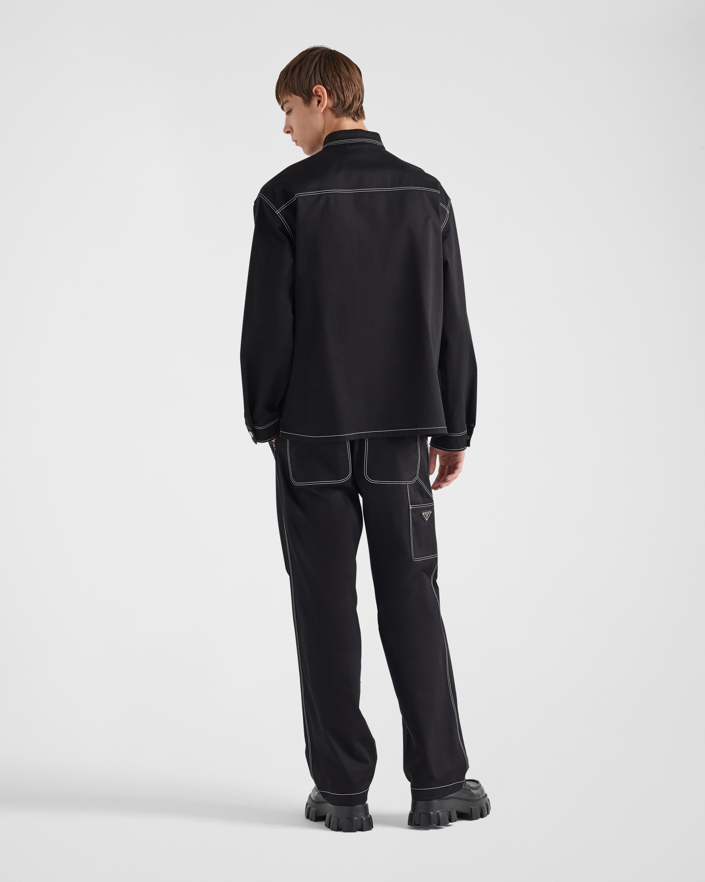 Black Stretch Cotton Pants | PRADA