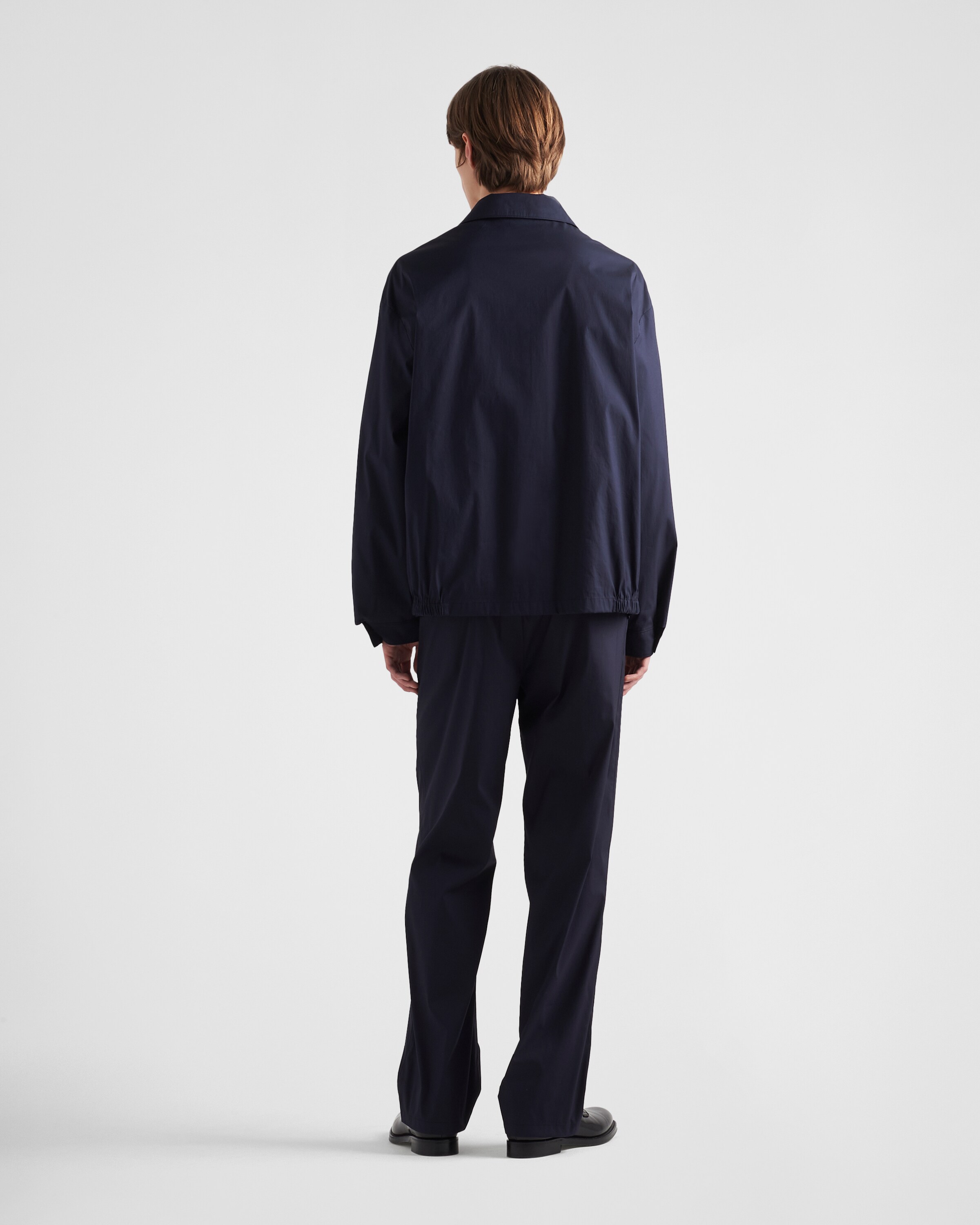 Blue Stretch poplin pants | PRADA