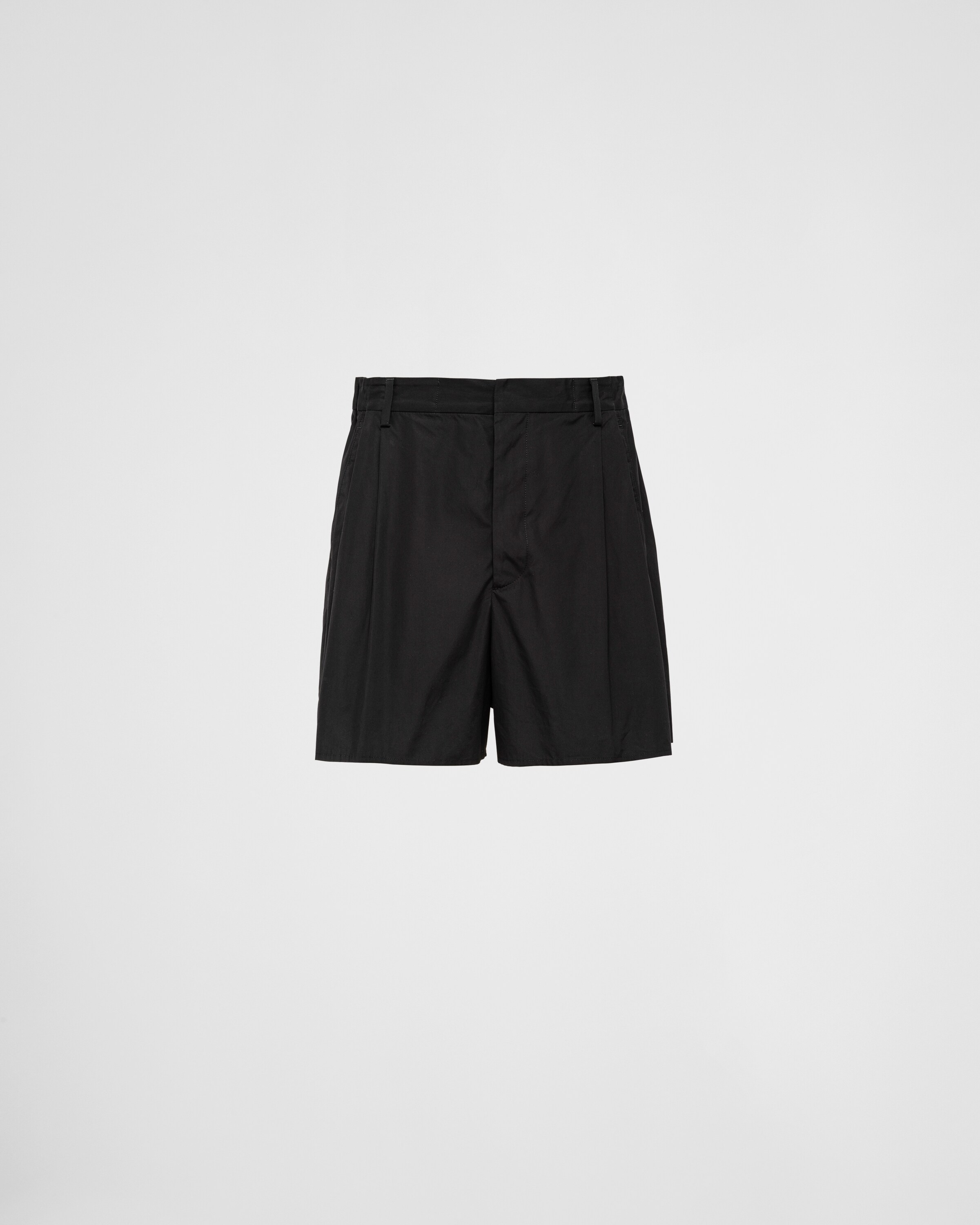 Prada Cotton Shorts In Black