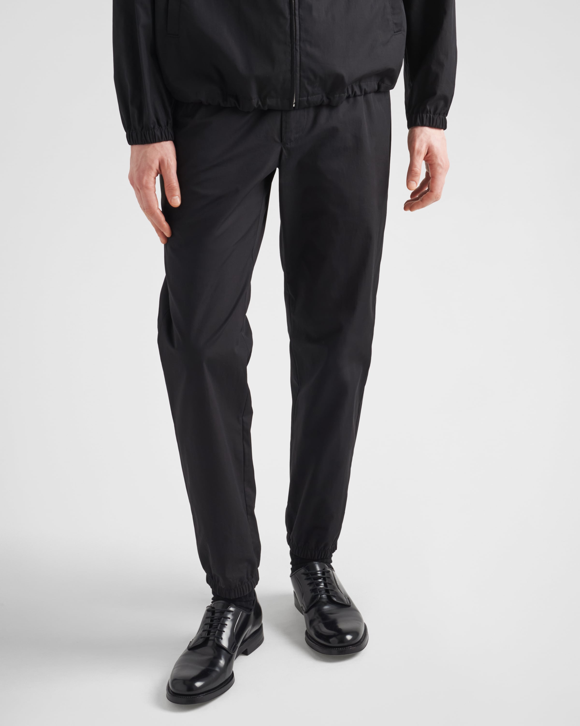 Shop Prada Cotton Pants In Black