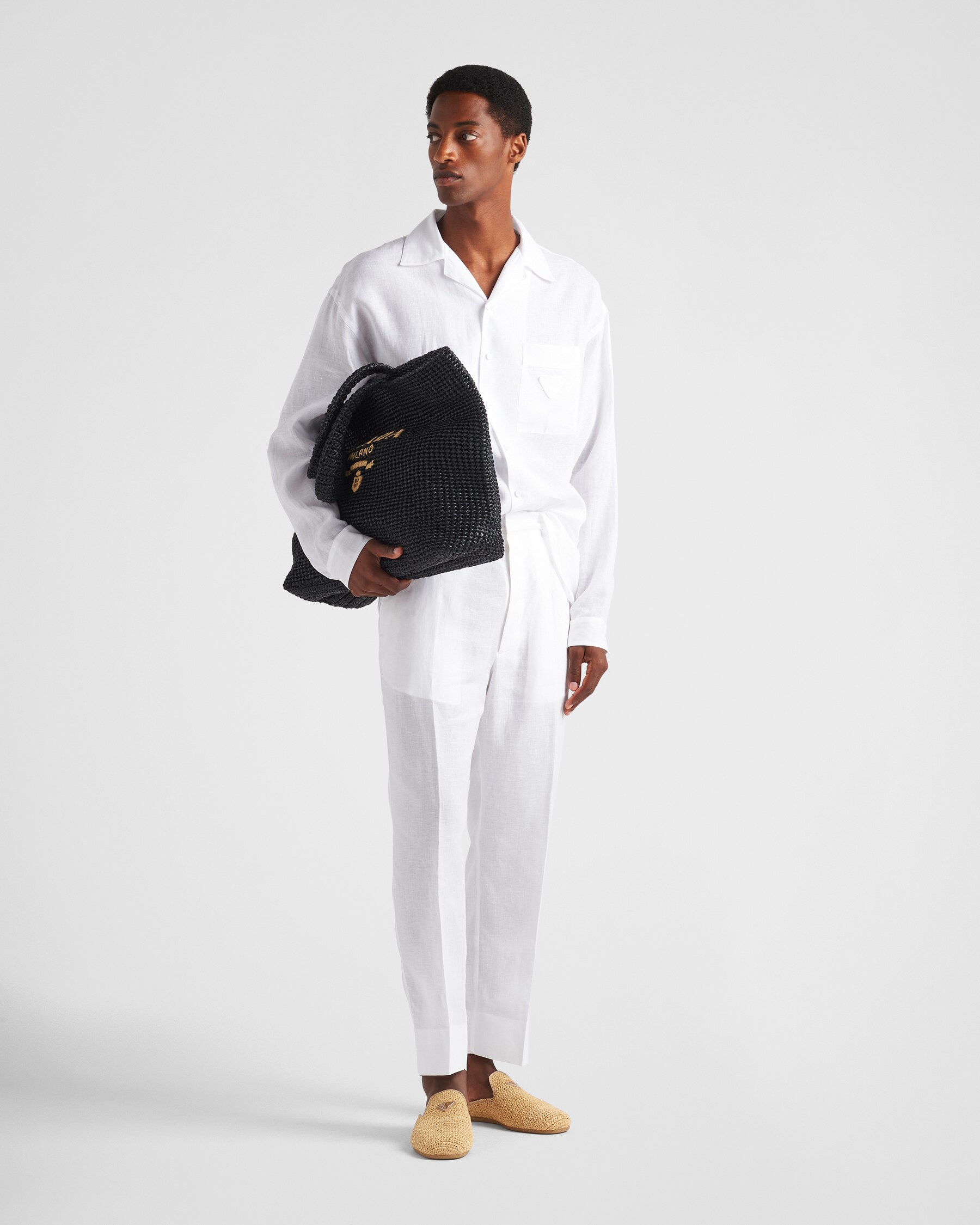 Prada Men White Neoprene Pant