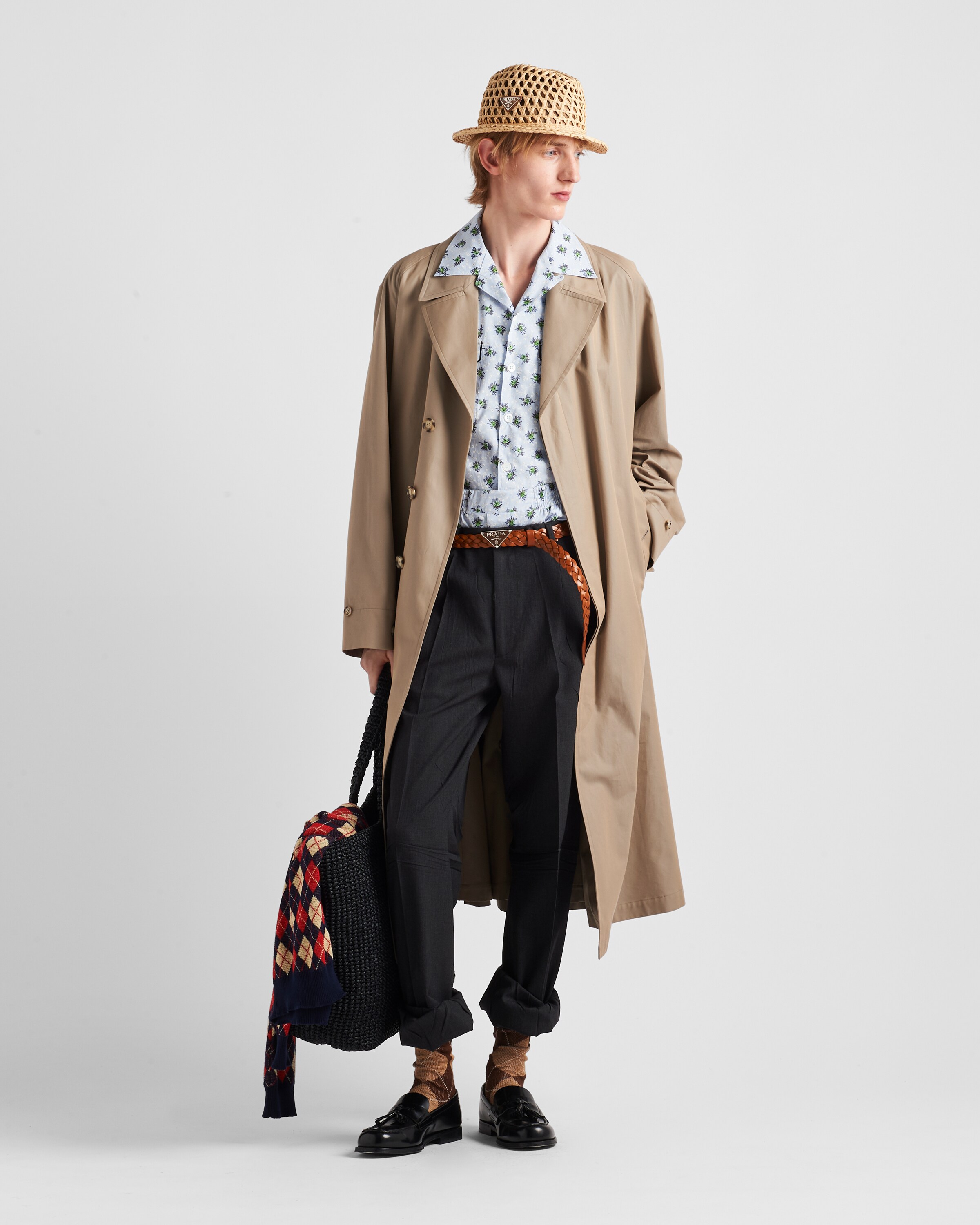 パンツ Prada Melange Graphite Wool Pant r0119353589-1.jpg