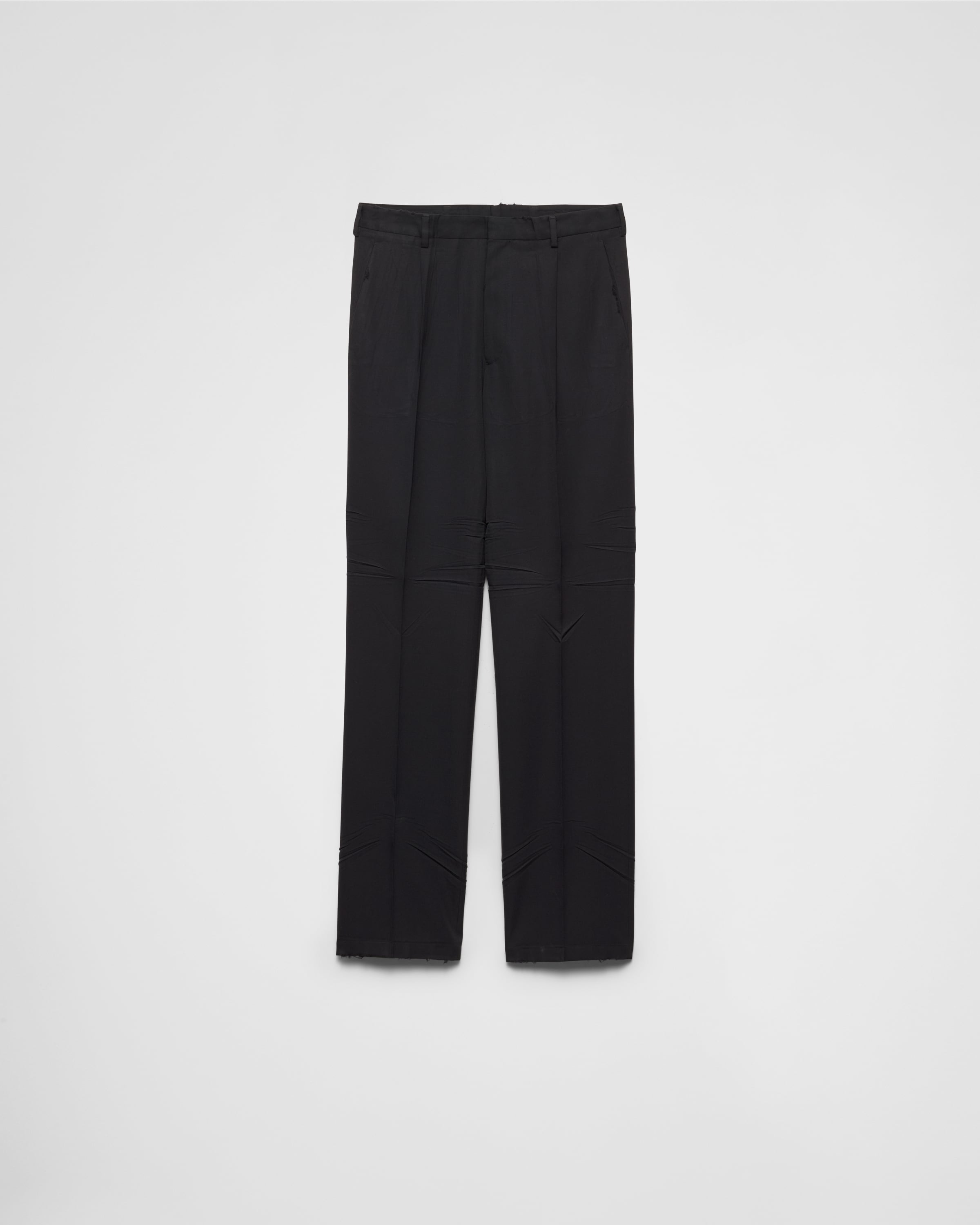 Anthracite Gray Wool Pants | PRADA