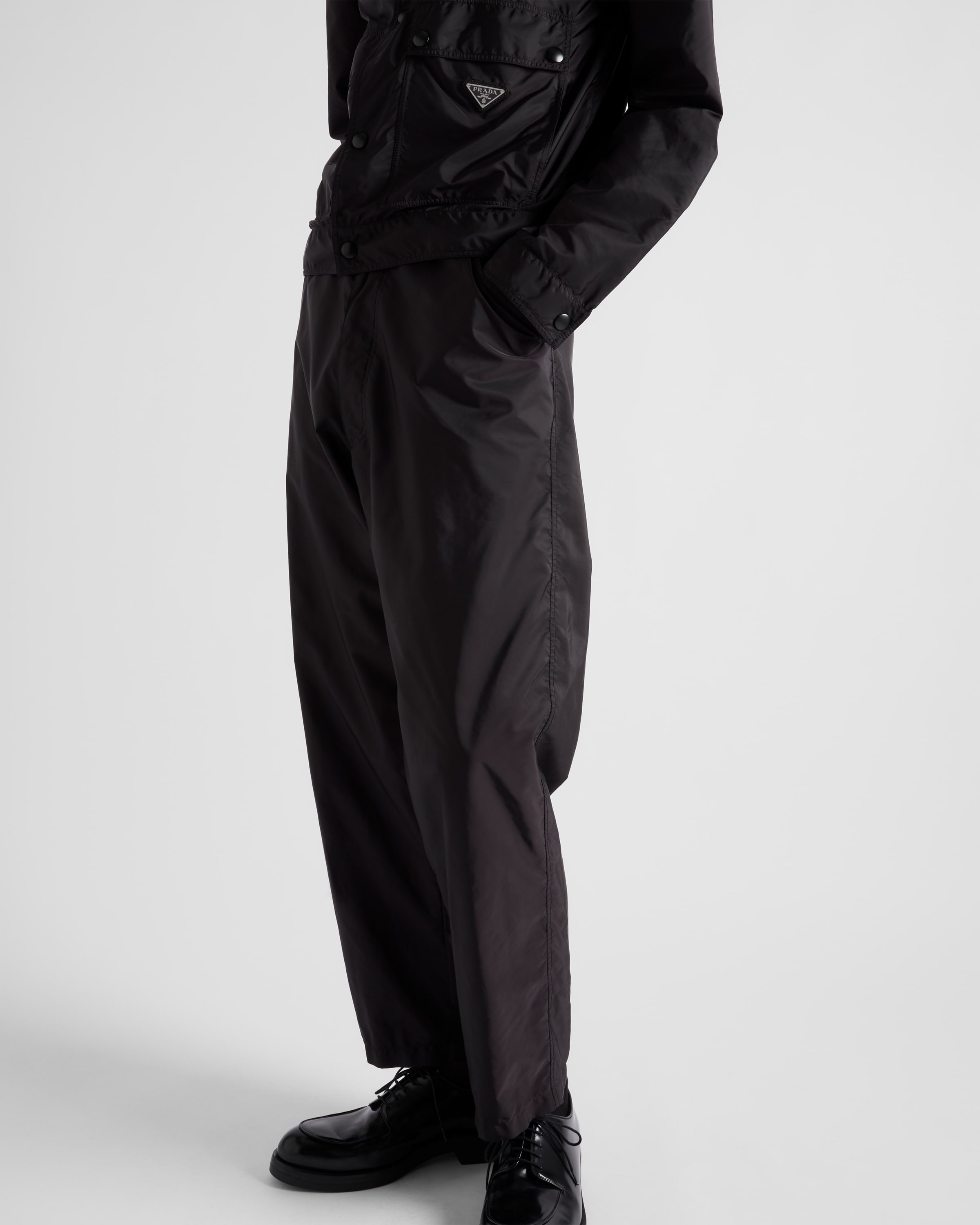 【希少】PRADA ワイドレッグフィット ポプリン パンツ ネイビー セール】サイドラインワイドパンツ / Side Line Wide Pants